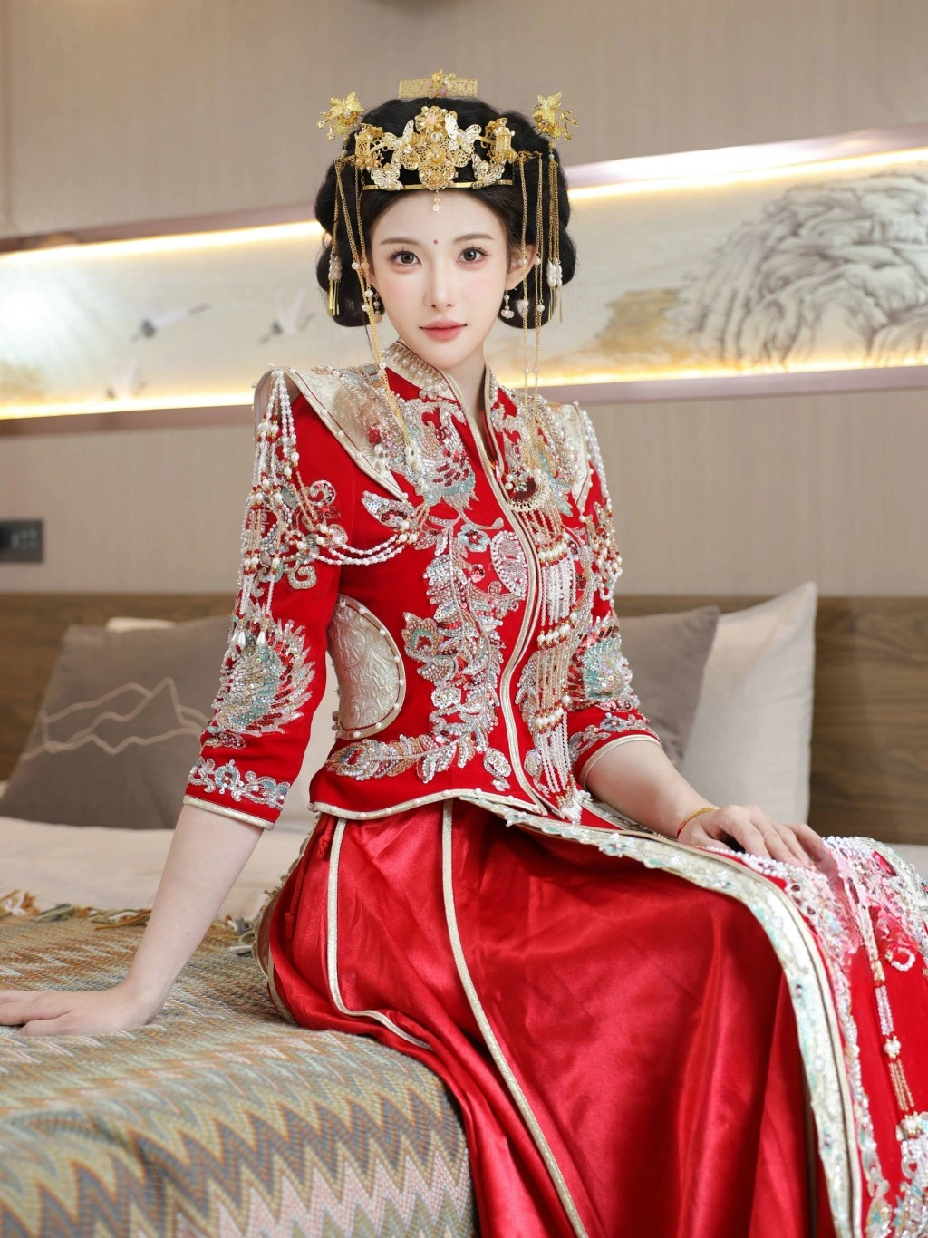 秀人网 梨霜儿 撩人私房写真 喜庆秀禾新娘造型插图1 秀人网 梨霜儿 撩人私房写真 喜庆秀禾新娘造型