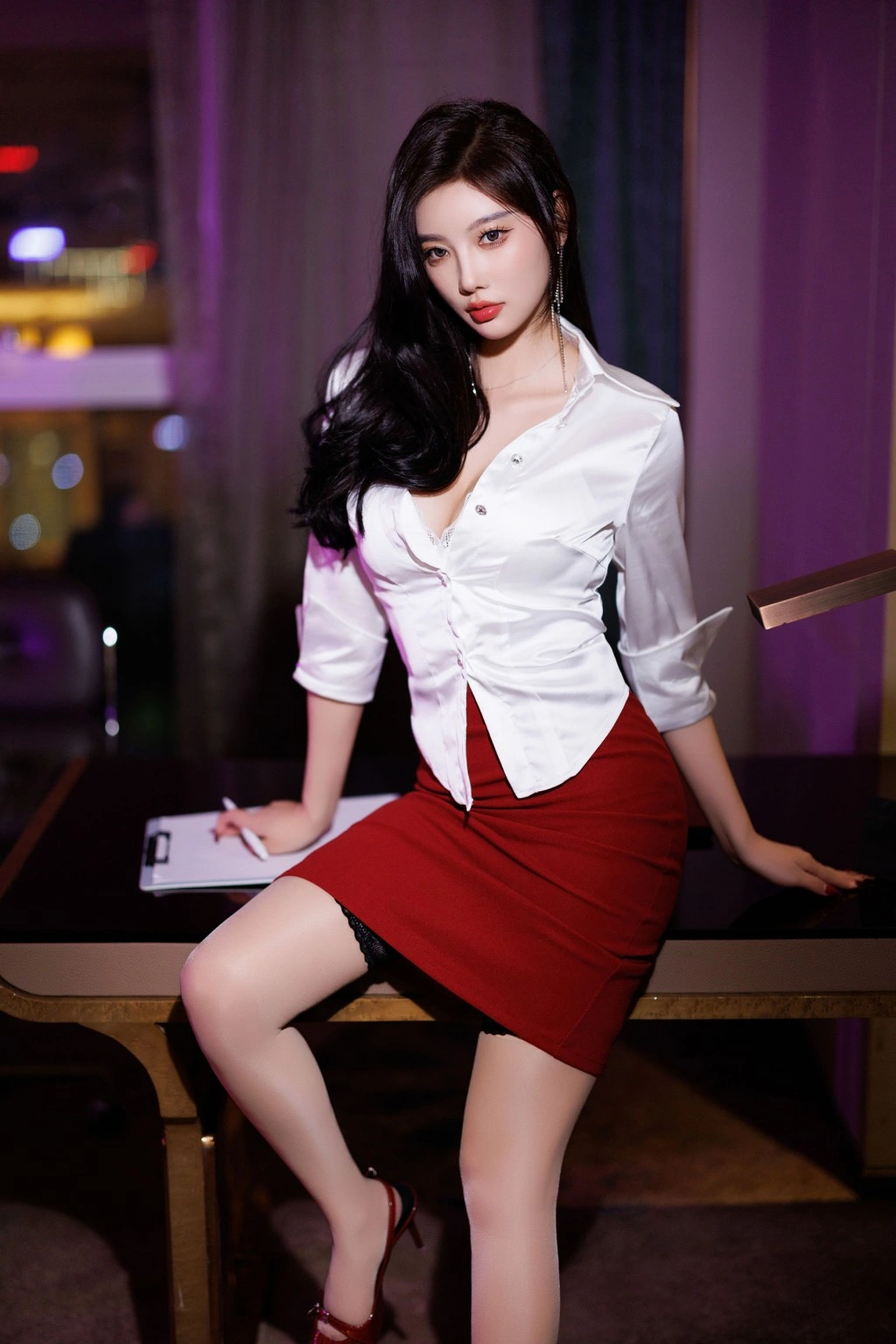 秀人网 杨晨晨 火辣红色短裙性感私拍写真