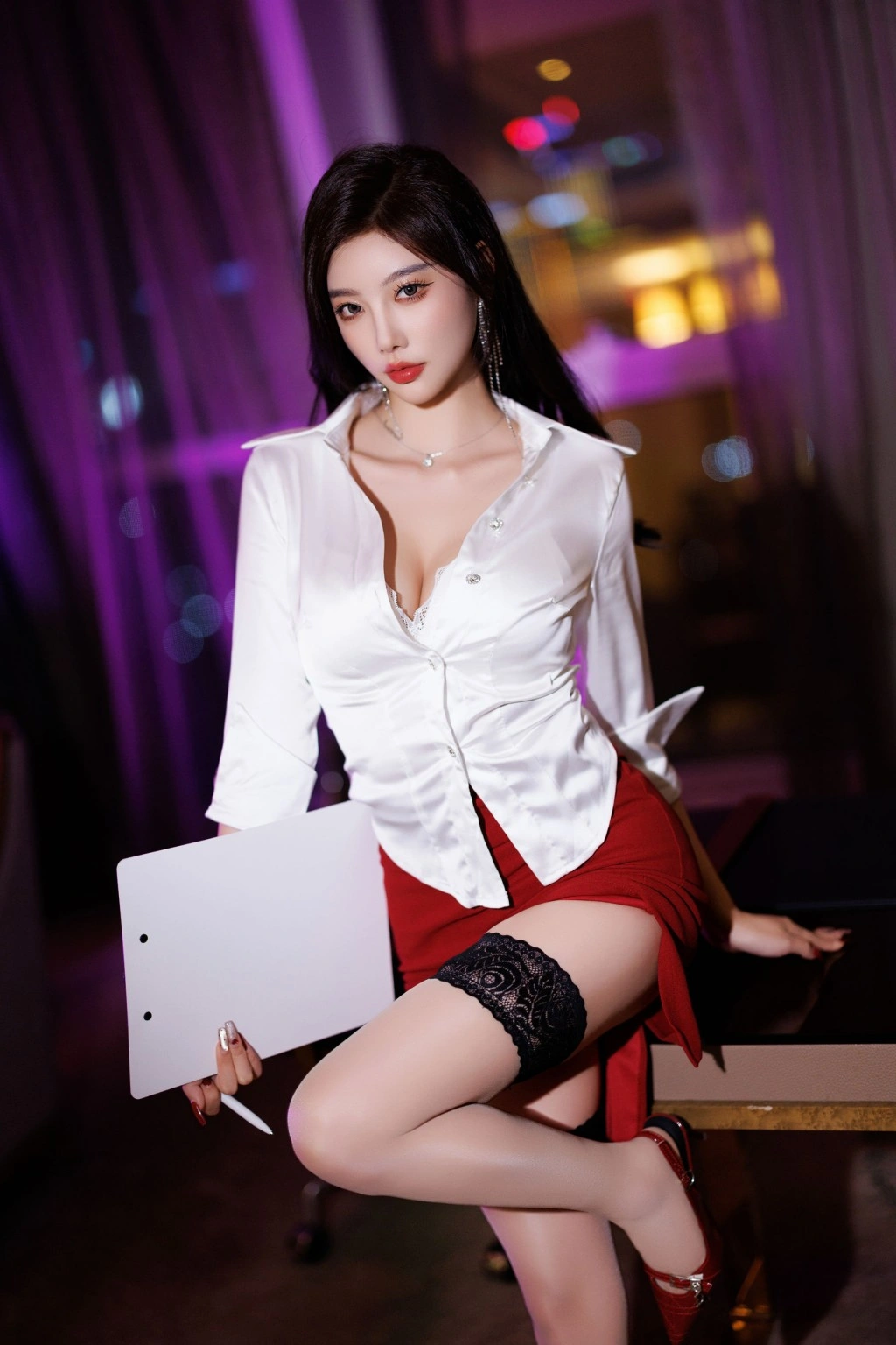 秀人网 杨晨晨 火辣红色短裙性感私拍写真