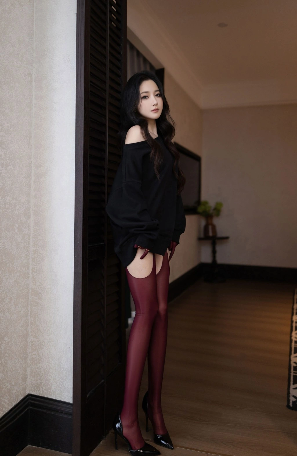 秀人网 鱼子酱Fish 红与黑魅惑私拍写真插图 秀人网 鱼子酱Fish 红黑魅惑私拍写真