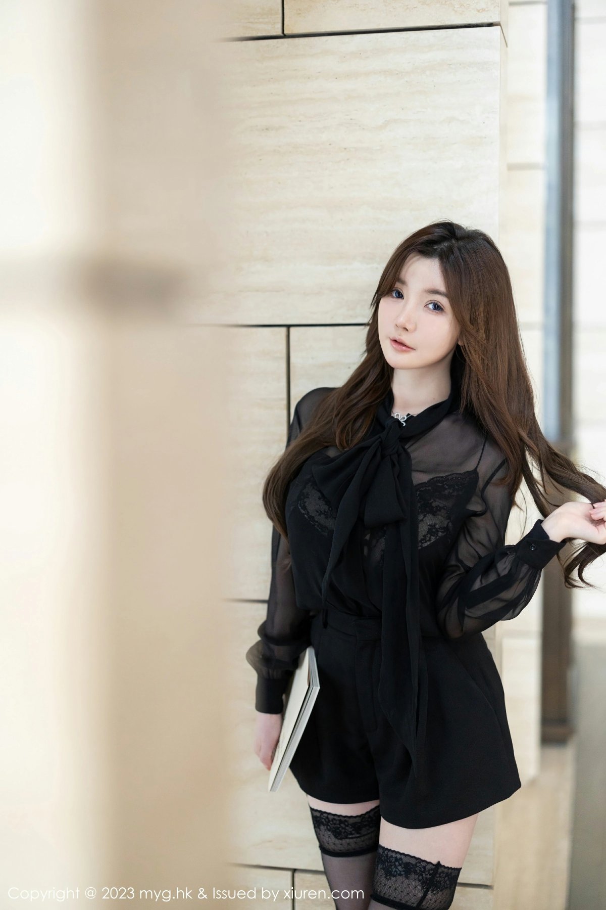 [MyGirl美媛馆] VOL.649 糯美子MINIbabe 性感黑色蕾丝内衣 澳门旅拍写真 [62张]插图