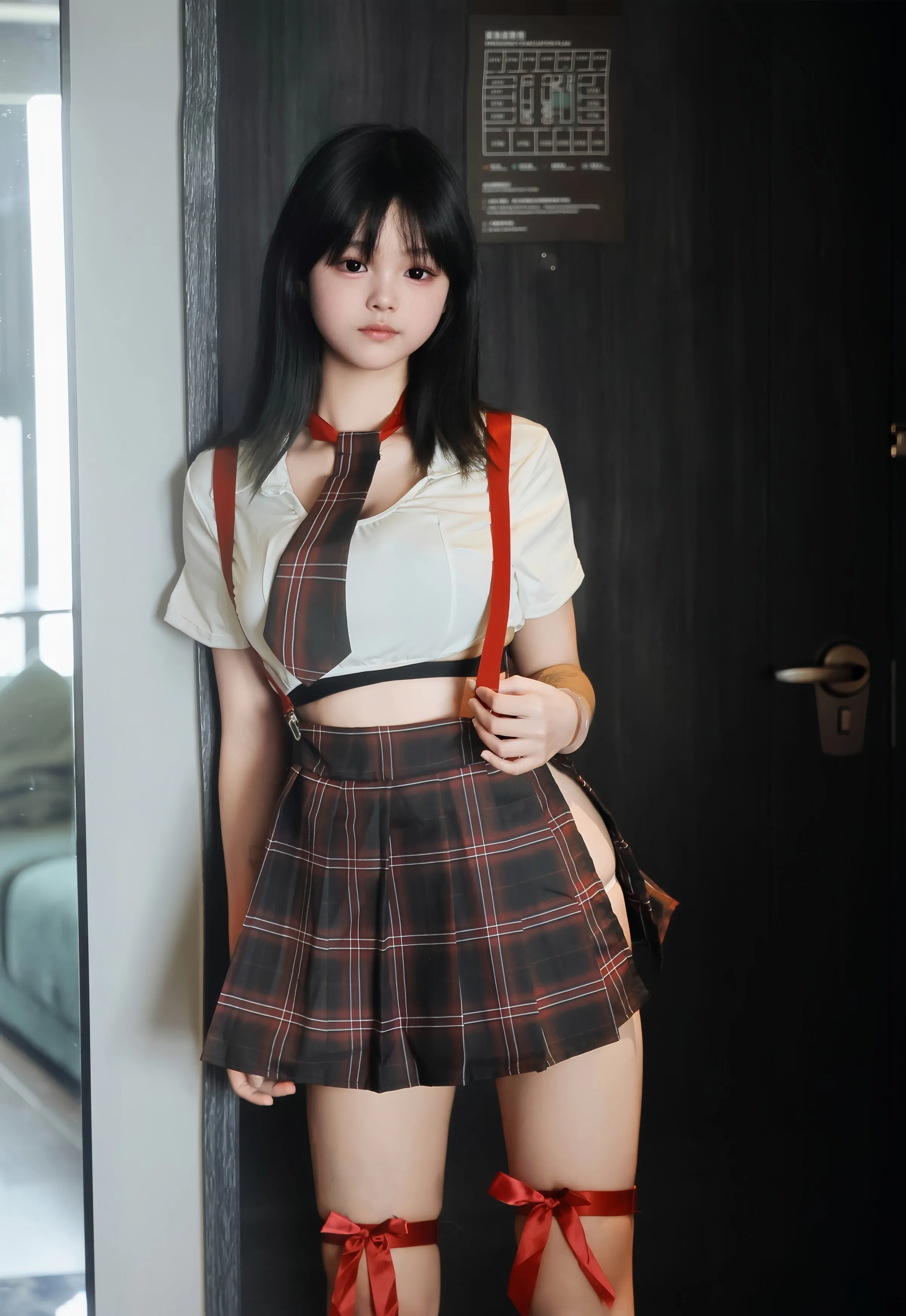 [XiuRen秀人网] No.10774 小泠 黑色格子裙 性感写真 [58张]
