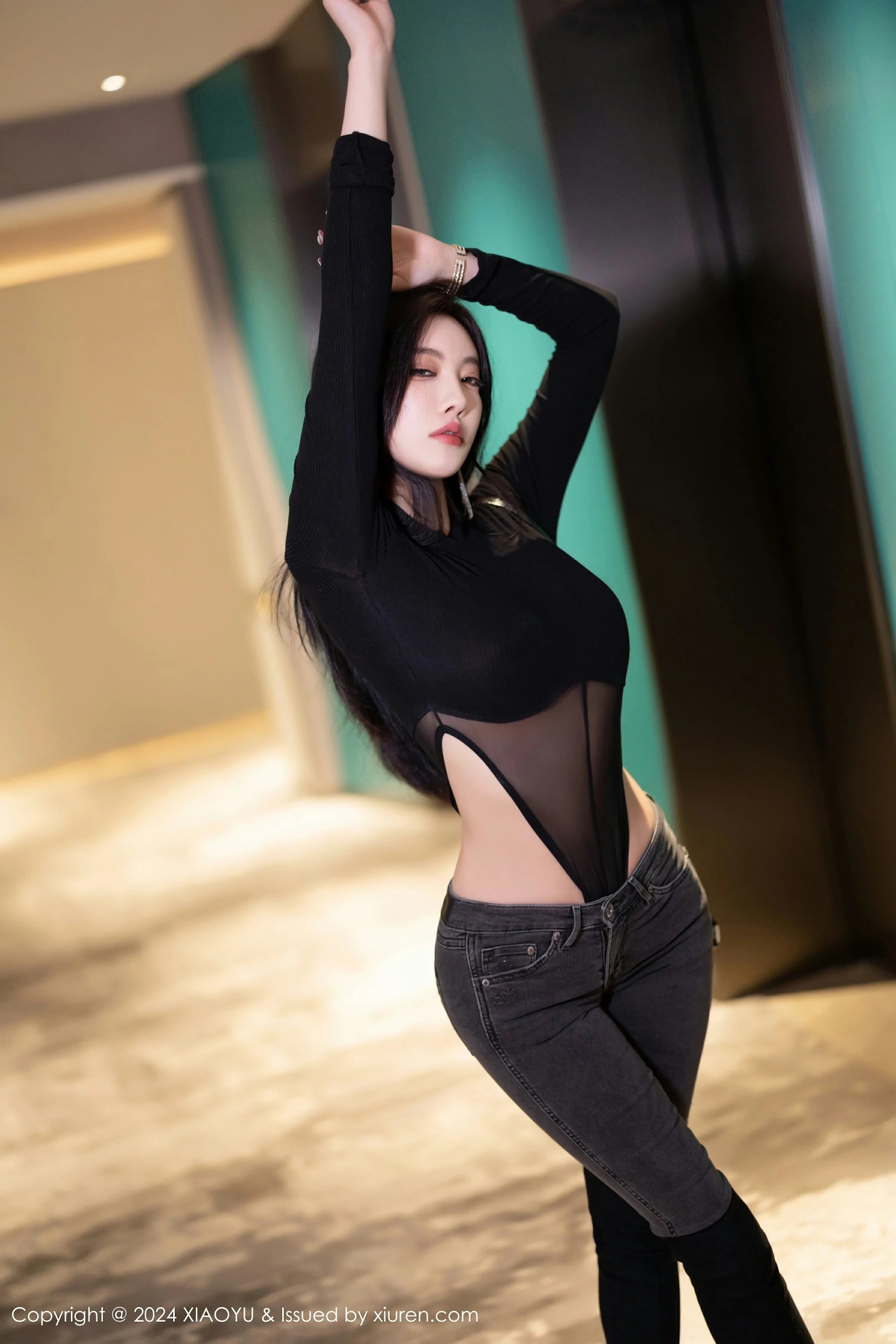 [XIAOYU语画界] VOL.1243 杨晨晨Yome 性感黑色网状服饰 黑色长靴 哈尔滨旅拍写真 [81张]插图