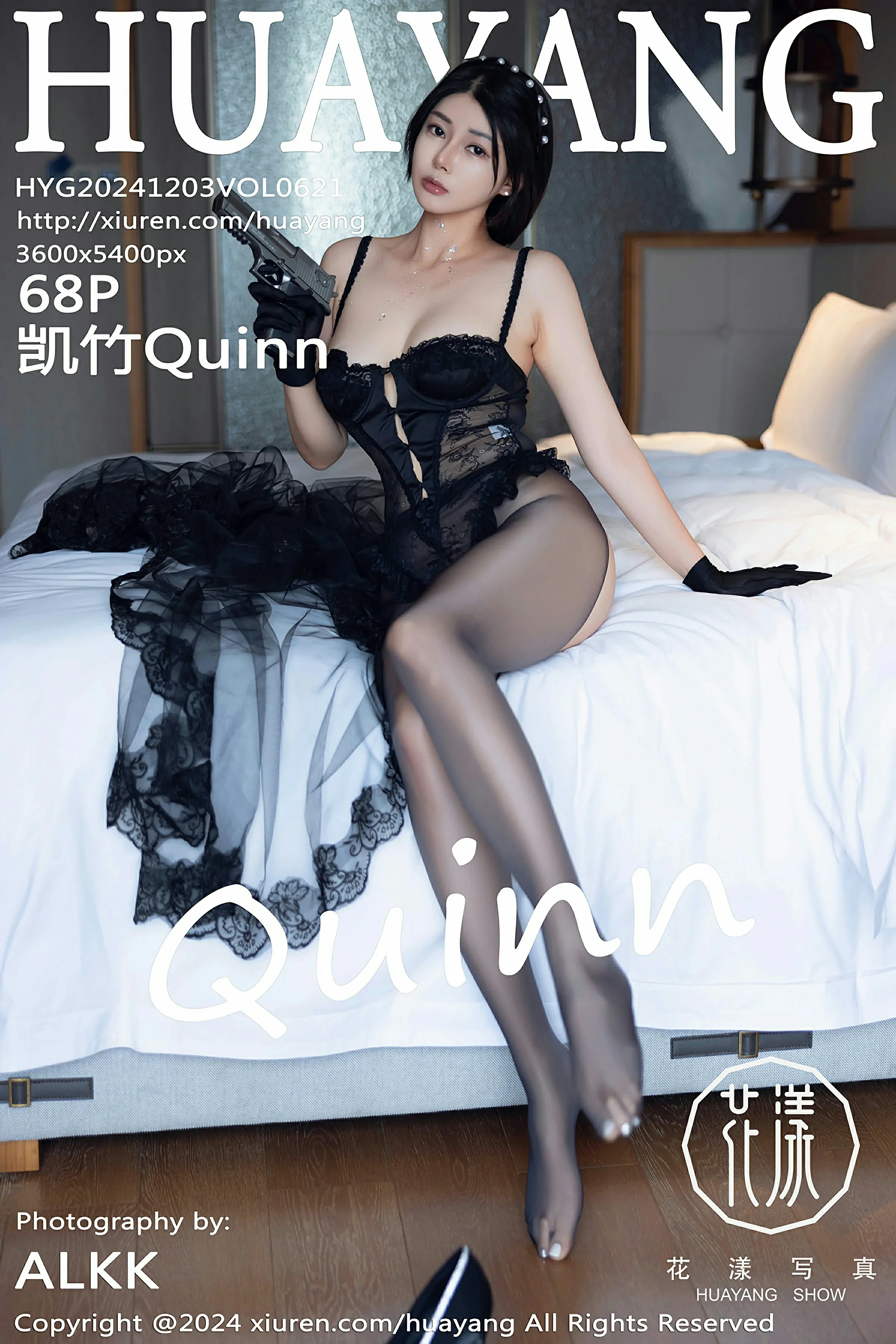 [HuaYang花漾写真] VOL.621 凯竹Quinn 黑色服饰 魅惑黑丝 性感写真 [68张]插图