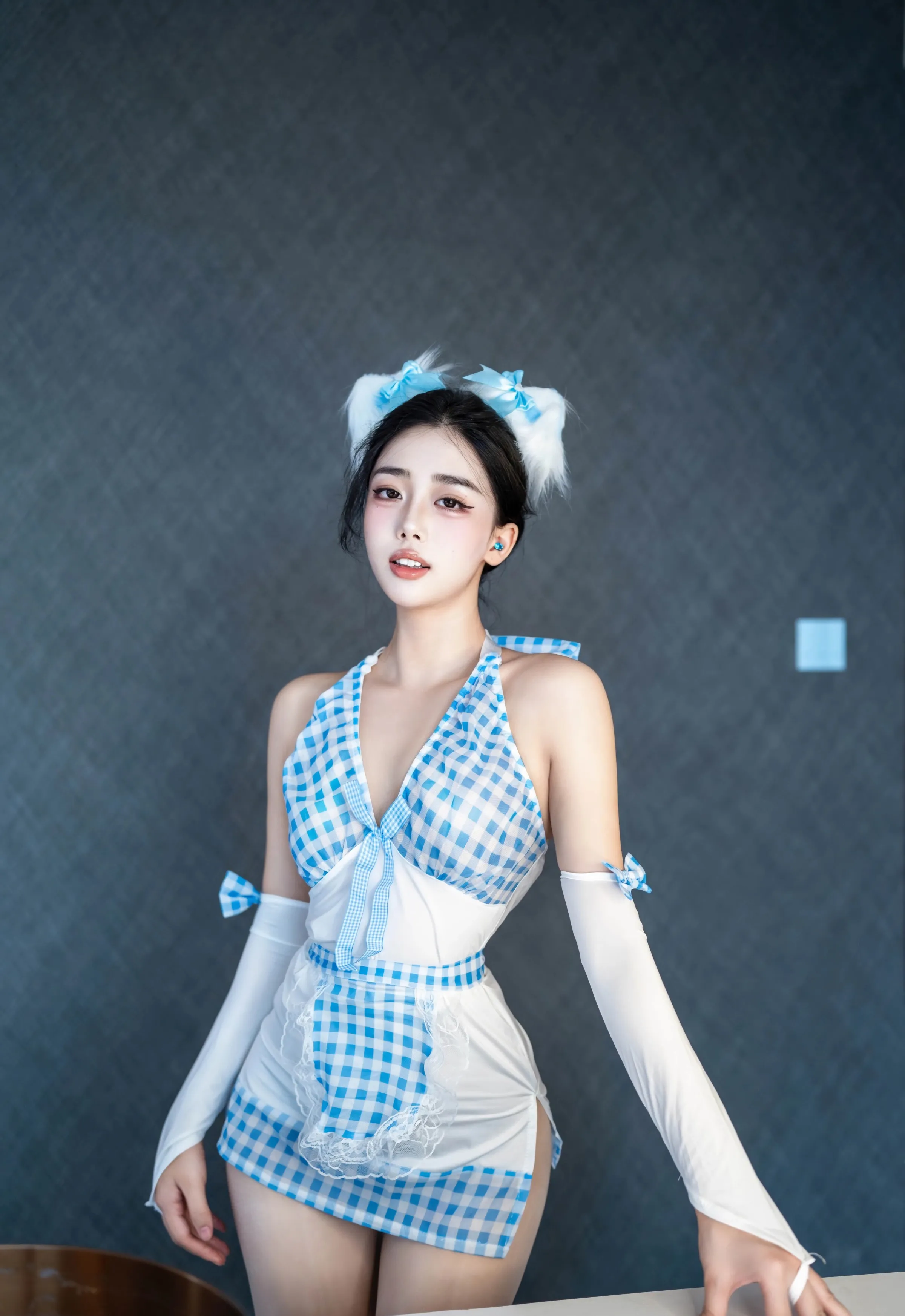 [XINGYAN星颜社] VOL.399 阮福福 蓝色格子裙 白色丝袜 性感写真 [66张]插图