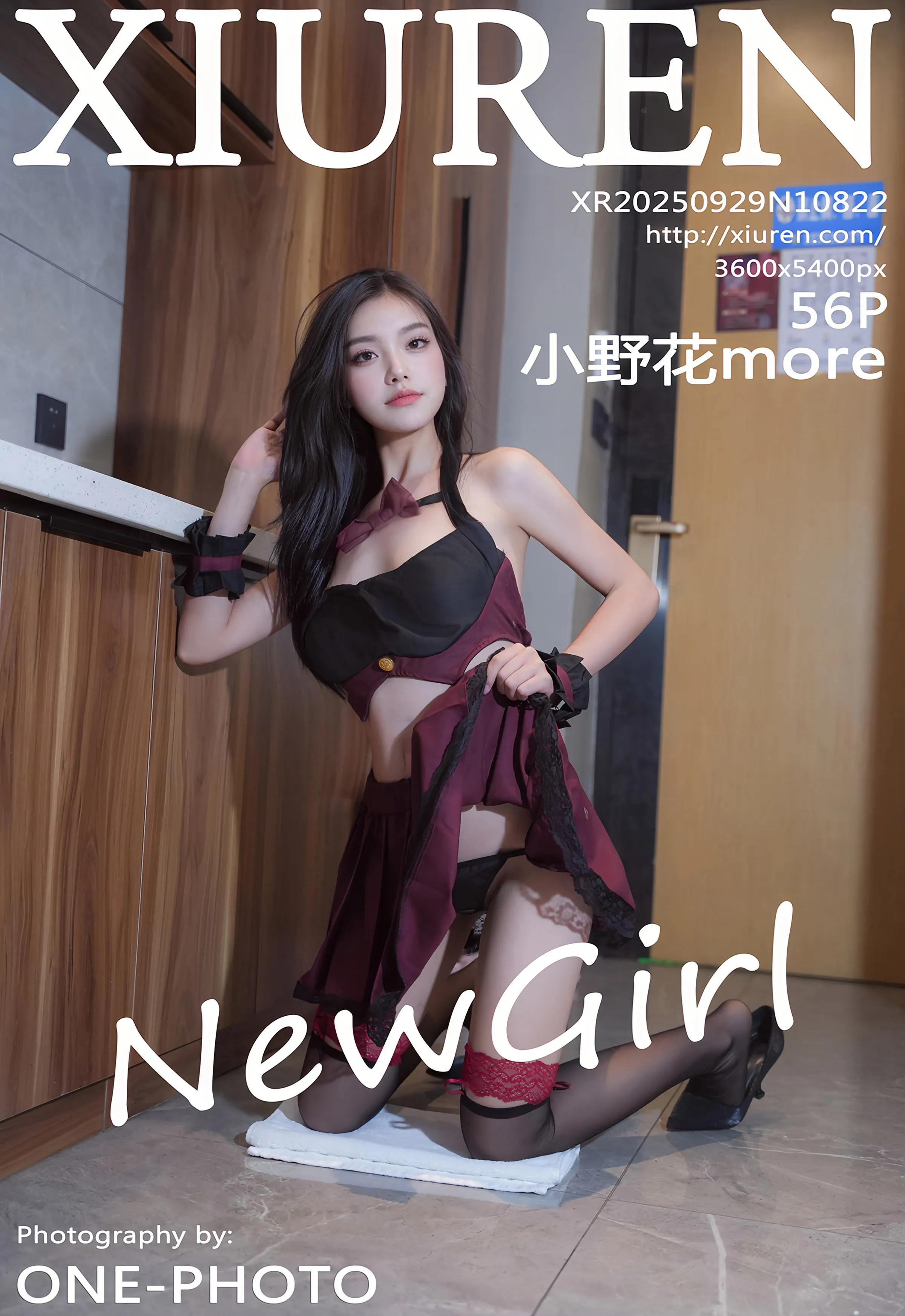 [XiuRen秀人网] No.10822 小野花more 新人首套写真 性感黑色内衣 [56张]插图