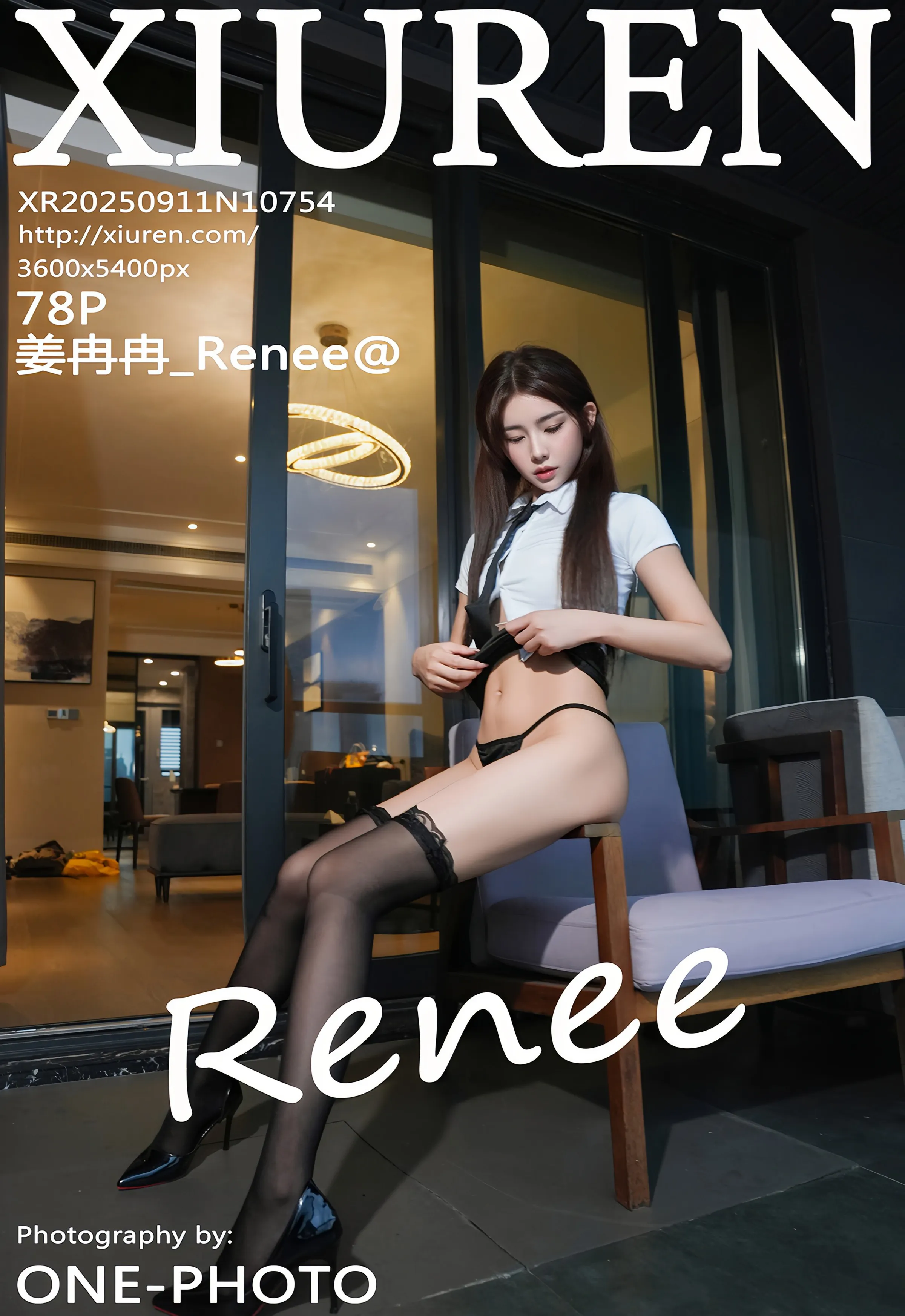 [XiuRen秀人网] No.10754 姜冉冉_Renee@ 白色T恤 魅惑黑丝 性感写真 [78张]插图