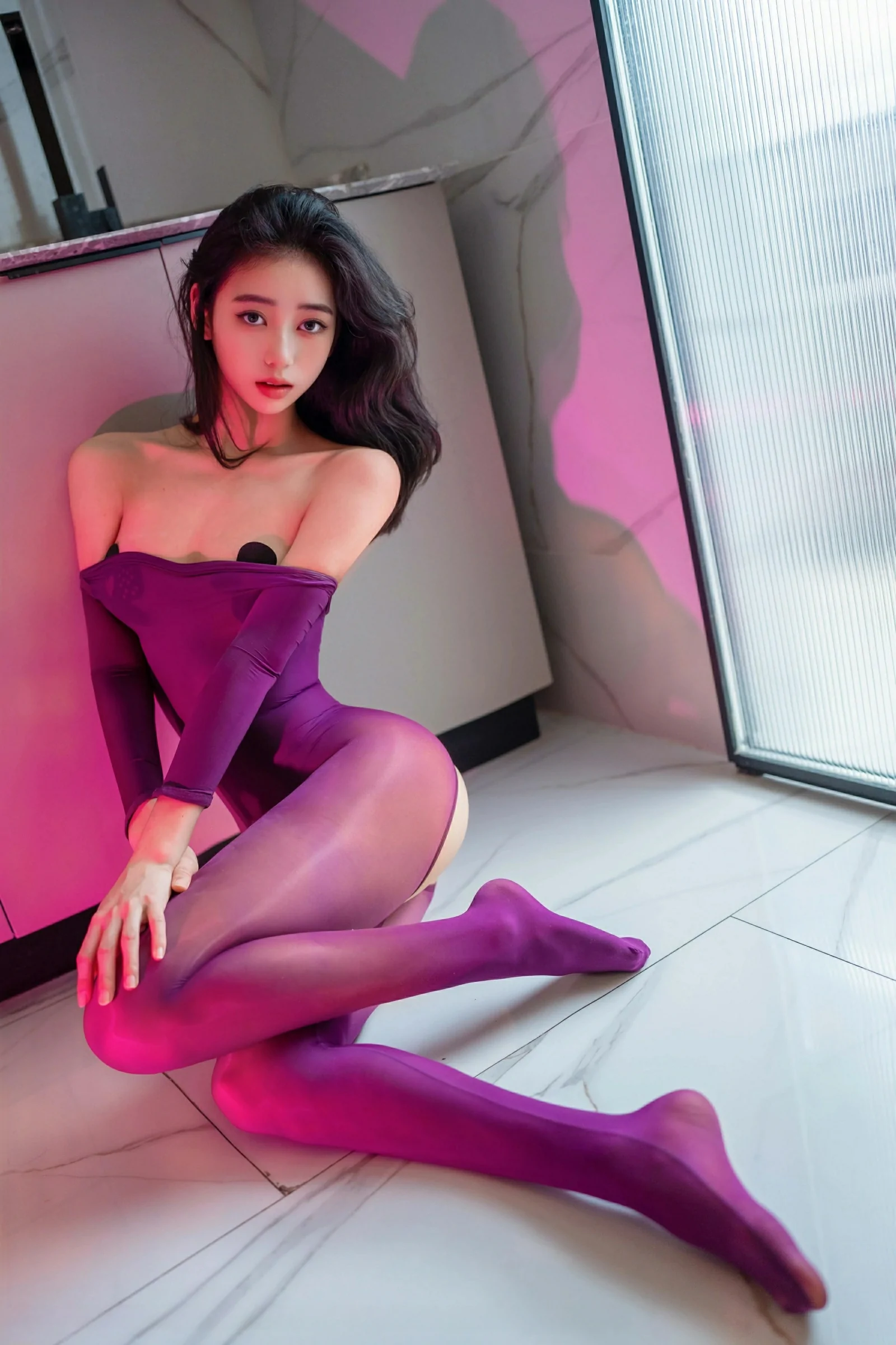 [XINGYAN星颜社] VOL.363 时安安 紫色连体丝袜 性感写真 [81张]插图1
