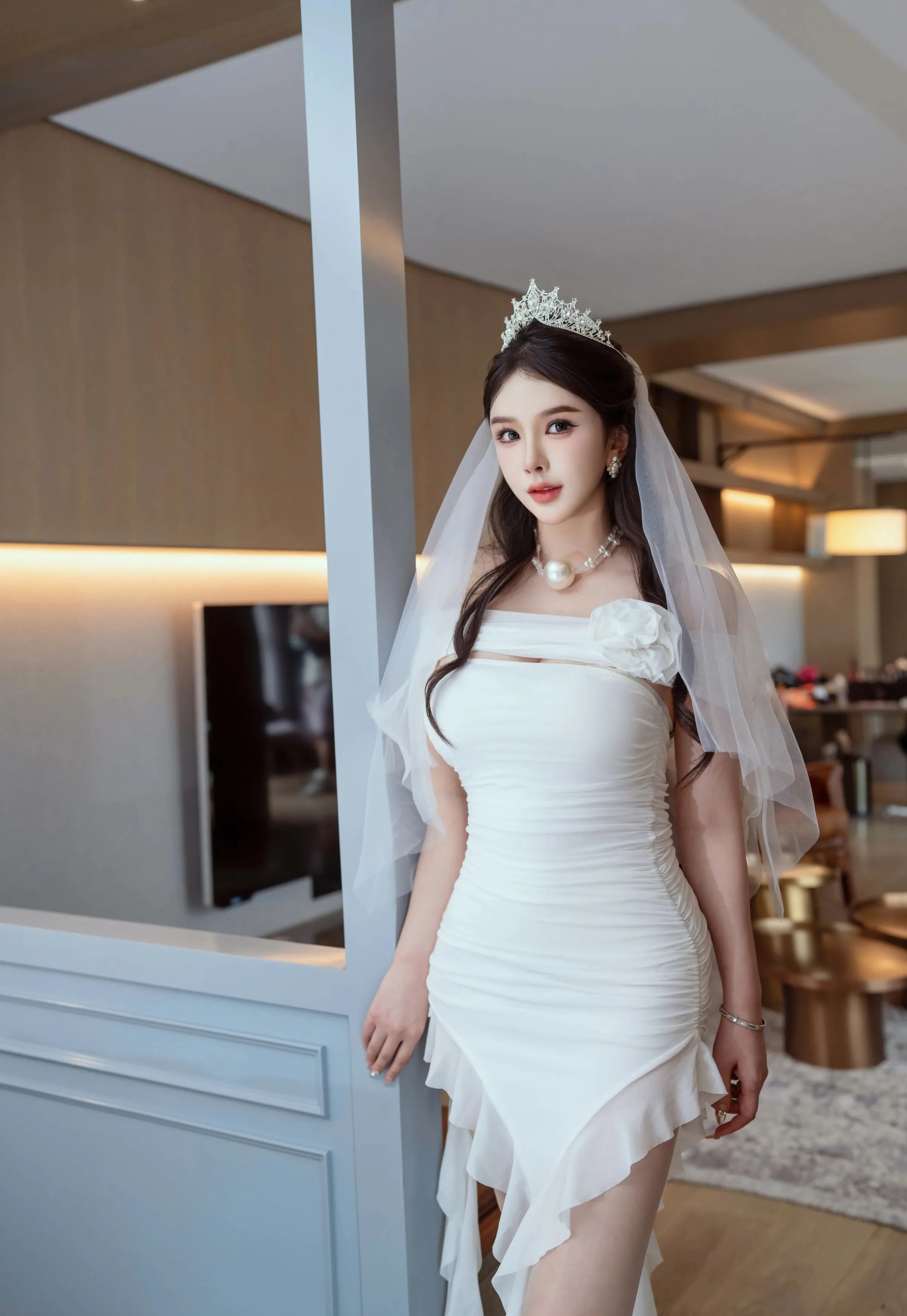 [XINGYAN星颜社] VOL.388 李丽莎 白色婚纱 肉色丝袜 性感写真 [61张]插图