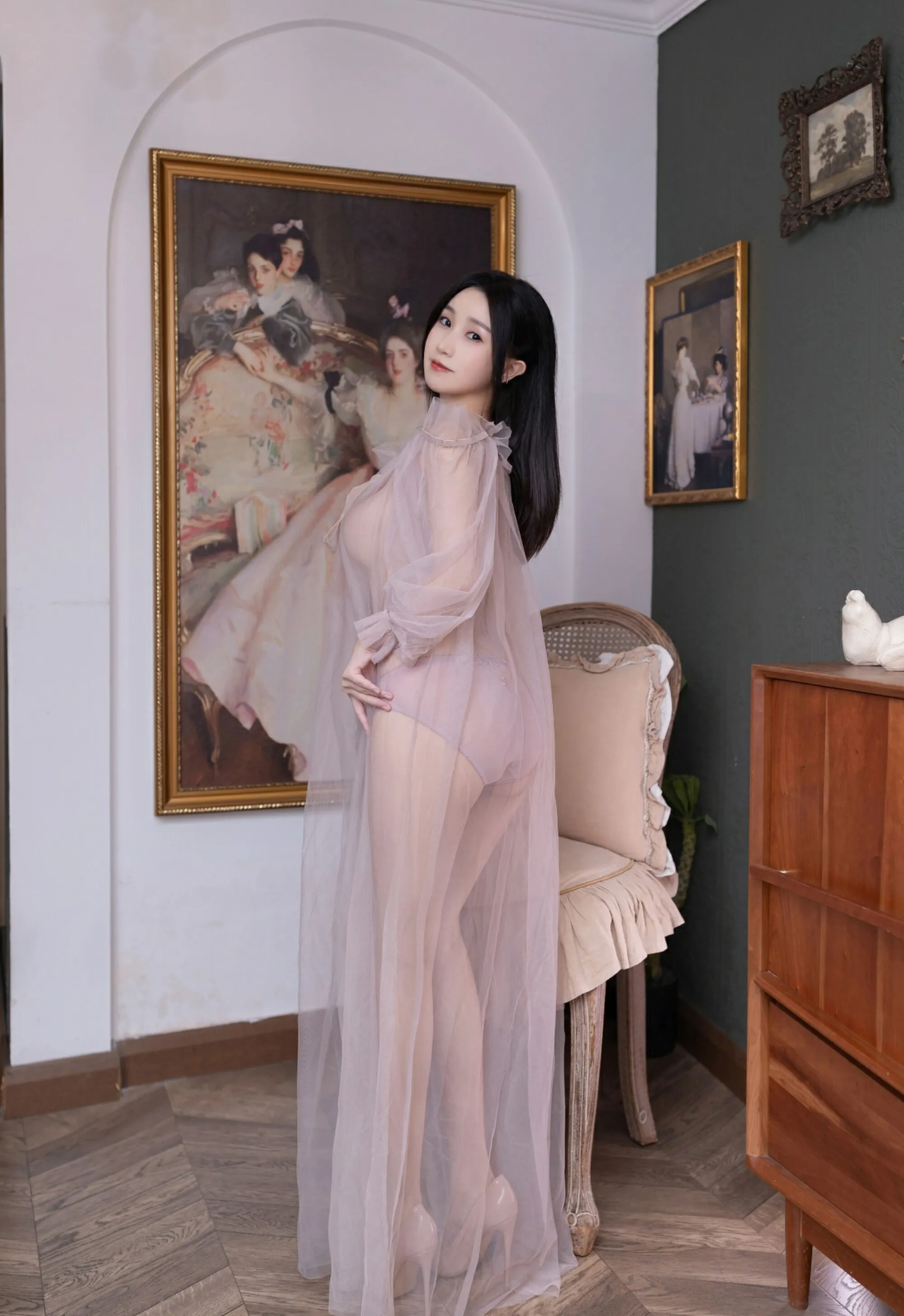 [XiuRen秀人网] No.10752 杏子Yada 紫色内衣 轻透粉纱 性感写真 [68张]插图1