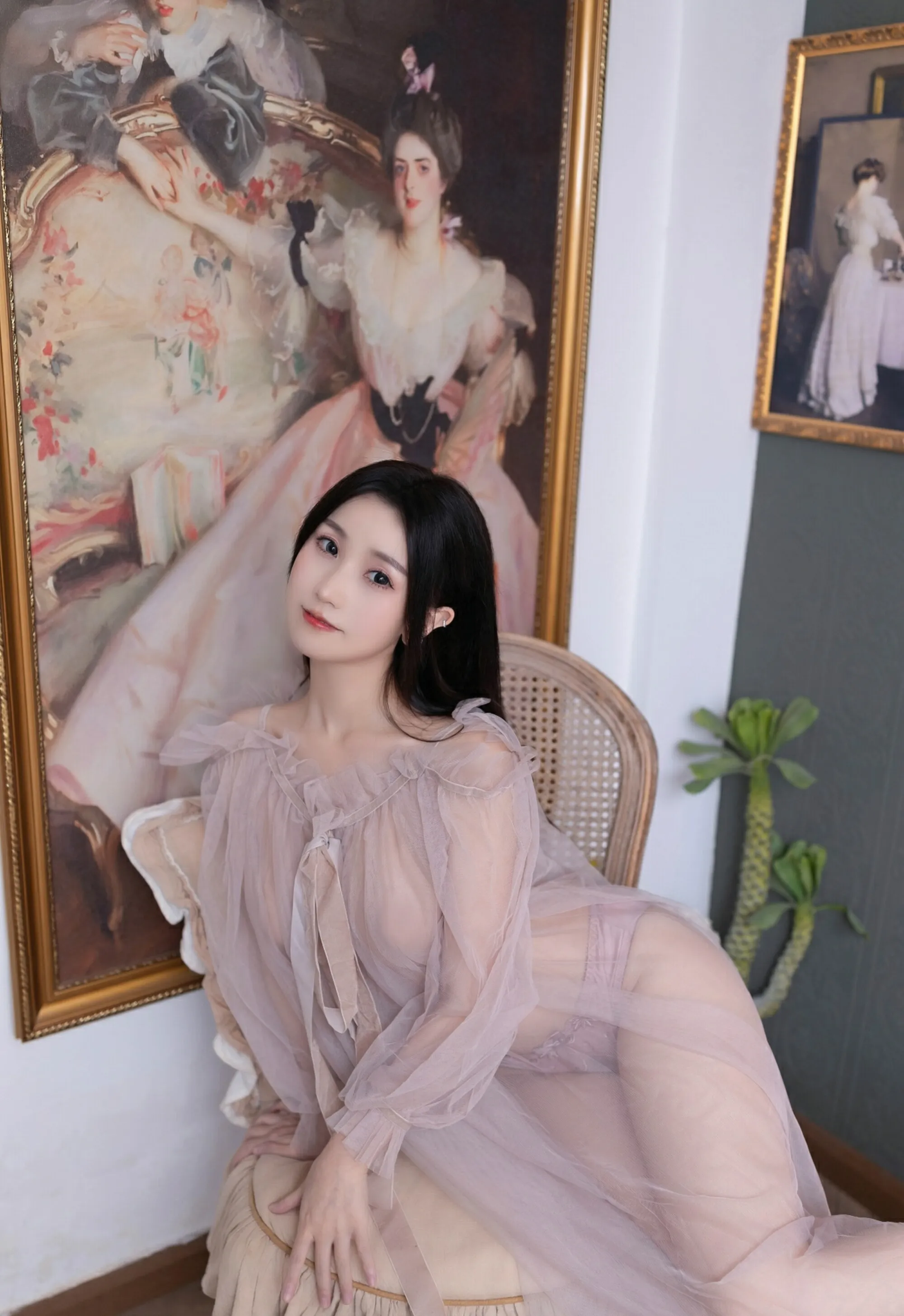 [XiuRen秀人网] No.10752 杏子Yada 紫色内衣 轻透粉纱 性感写真 [68张]插图1