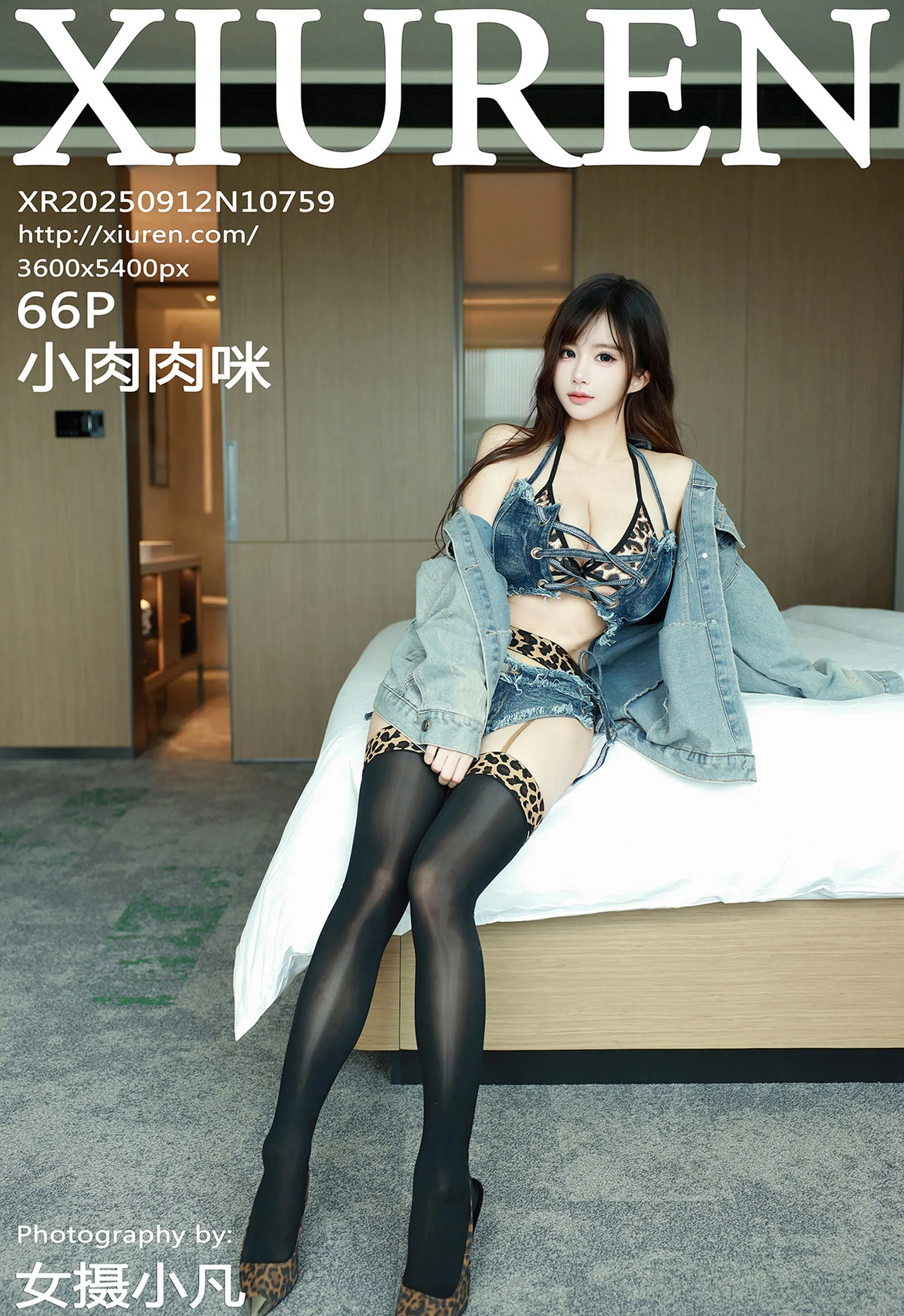 [XiuRen秀人网] No.10759 小肉肉咪 豹纹内衣 魅惑黑丝 性感写真 [66张]插图