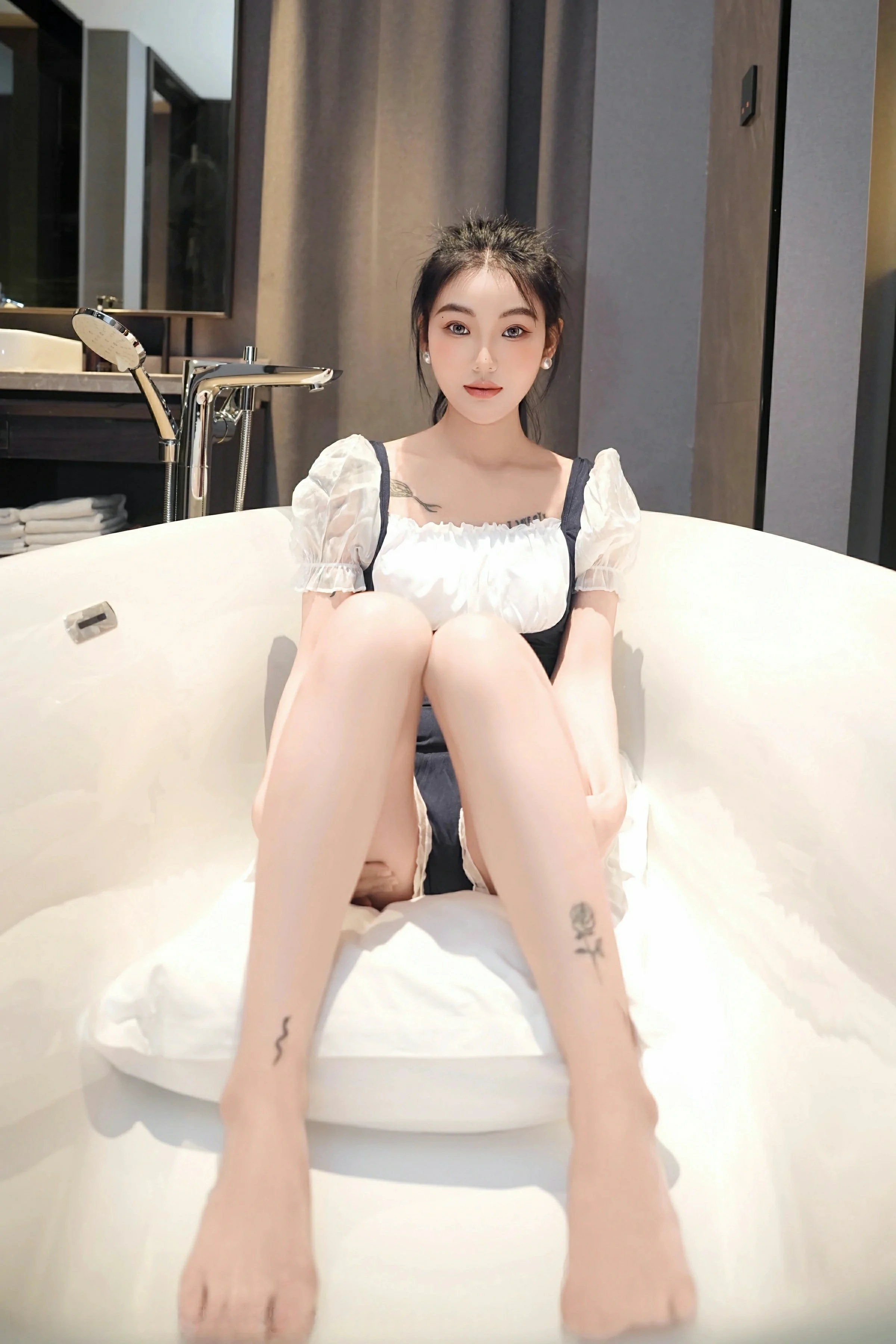 [FEILIN嗲囡囡] VOL.491 希恬儿 拼色连衣短裙 性感写真 [60张]插图