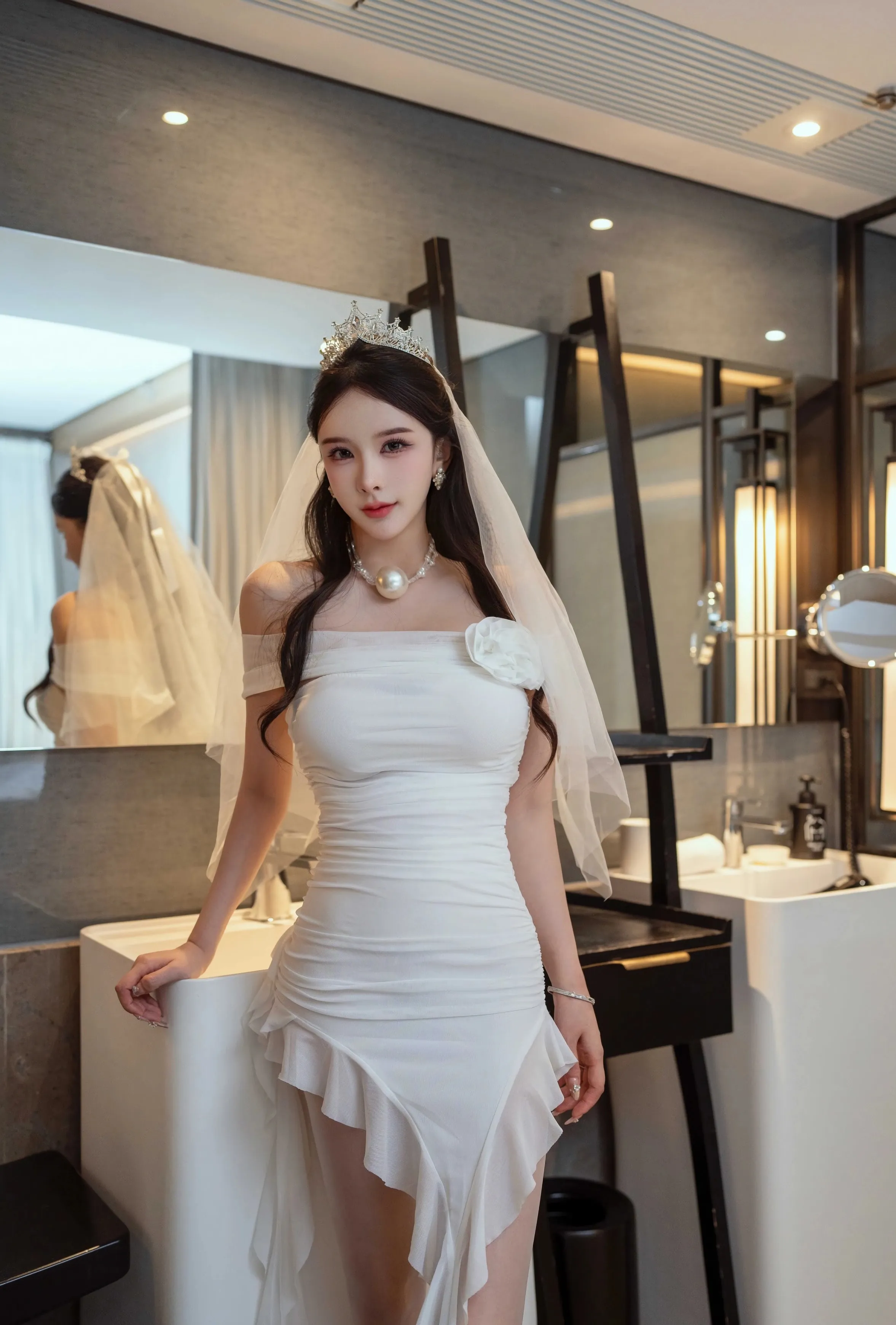 [XINGYAN星颜社] VOL.388 李丽莎 白色婚纱 肉色丝袜 性感写真 [61张]插图1