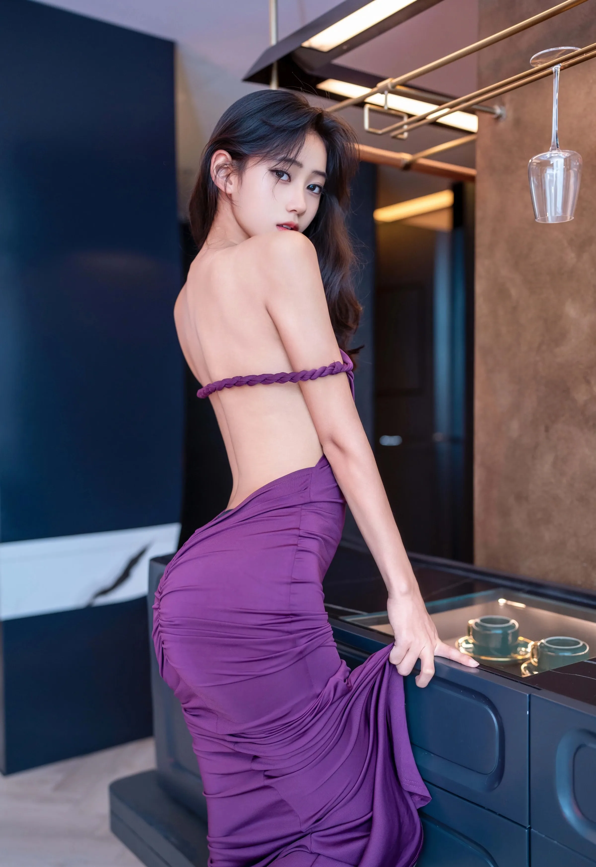 [XINGYAN星颜社] VOL.407 时安安 紫色连衣裙 性感写真 [76张]插图1