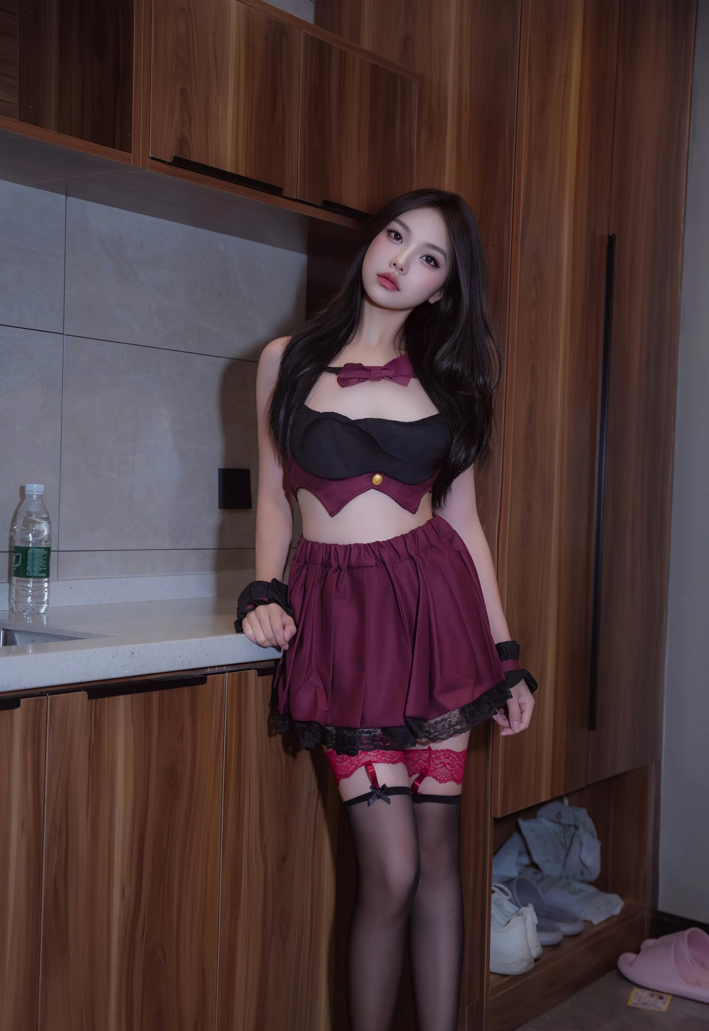 [XiuRen秀人网] No.10822 小野花more 新人首套写真 性感黑色内衣 [56张]插图1