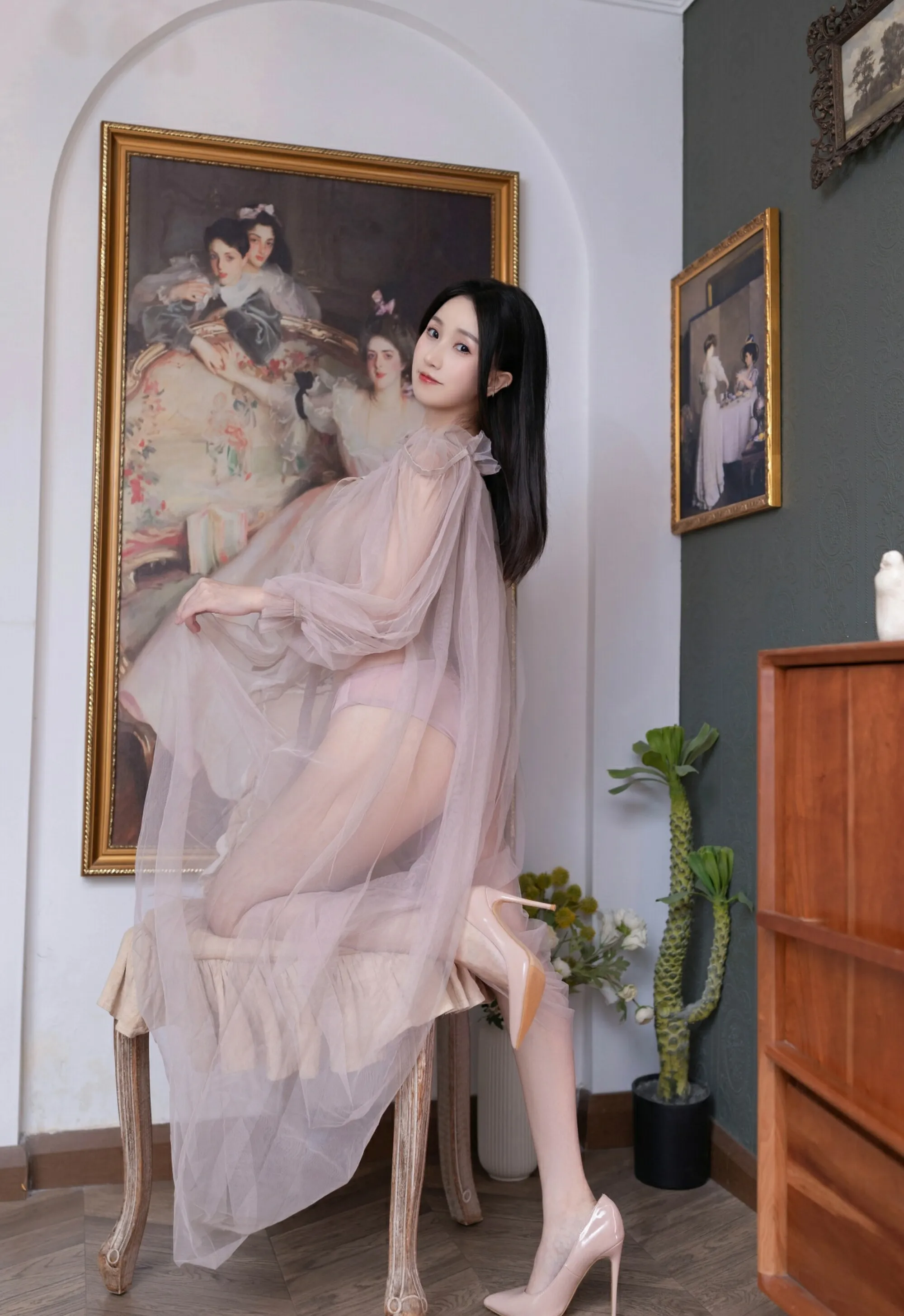 [XiuRen秀人网] No.10752 杏子Yada 紫色内衣 轻透粉纱 性感写真 [68张]插图