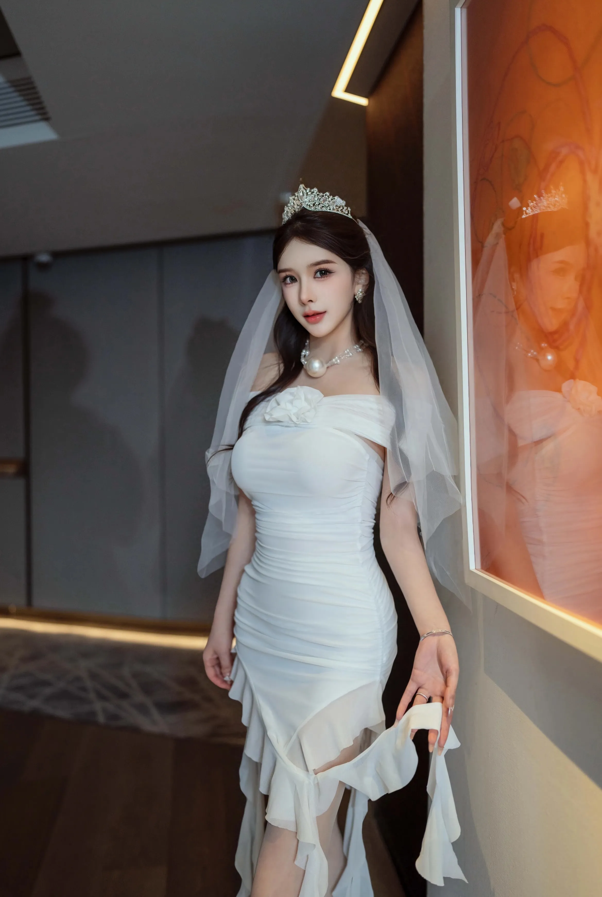 [XINGYAN星颜社] VOL.388 李丽莎 白色婚纱 肉色丝袜 性感写真 [61张]插图