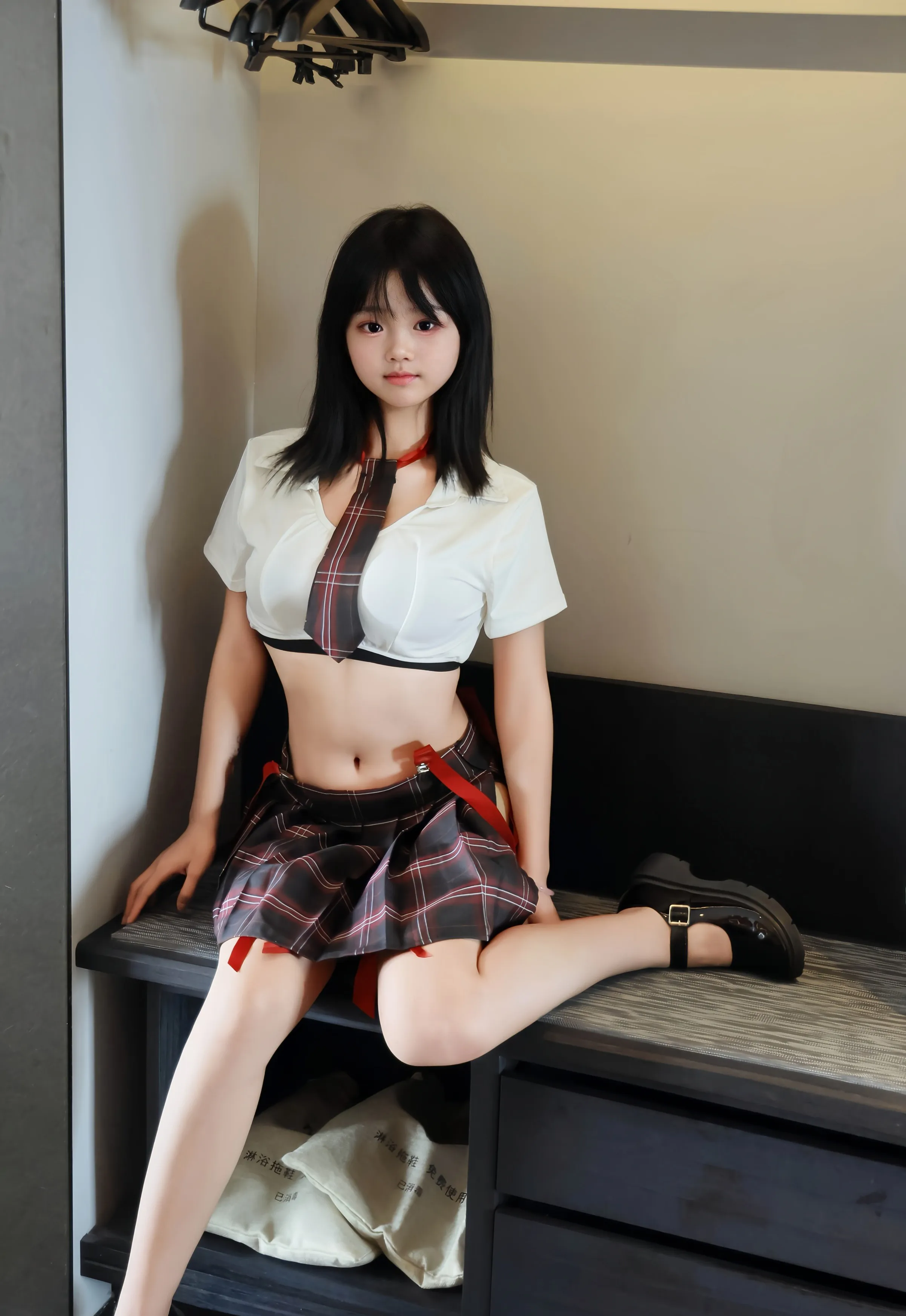 [XiuRen秀人网] No.10774 小泠 黑色格子裙 性感写真 [58张]