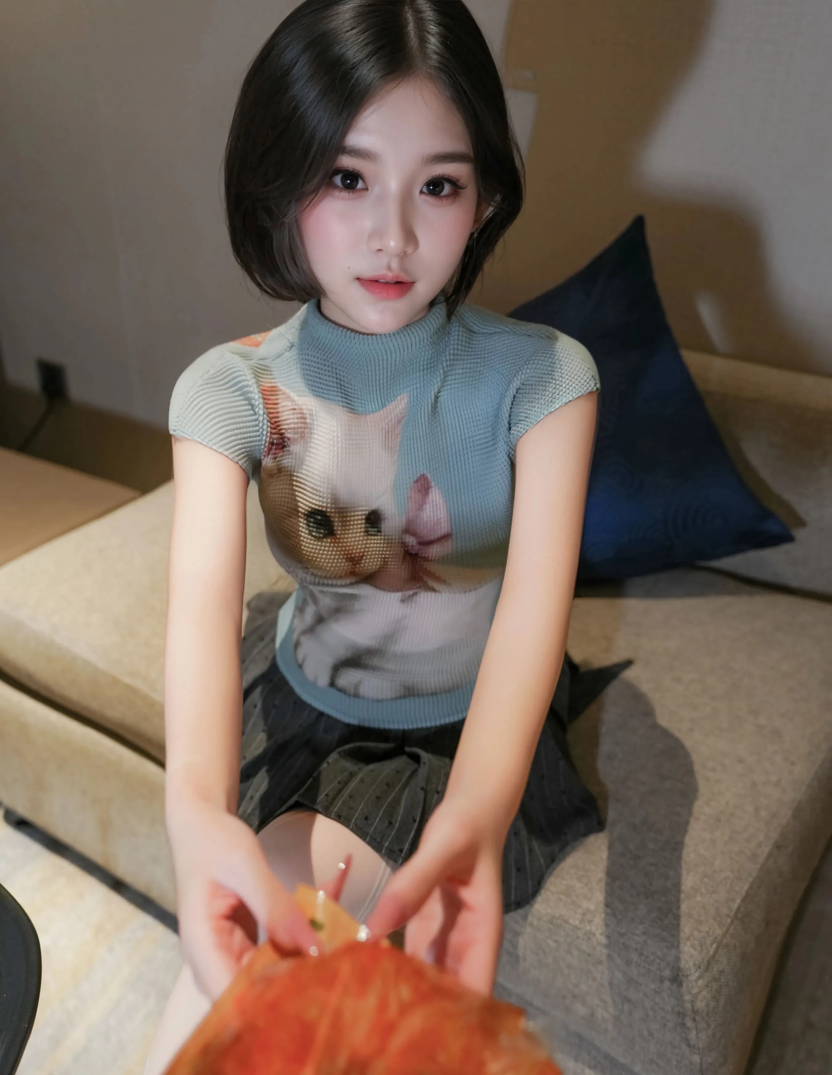 [XiuRen秀人网] No.10830 汁汁 灰色短裙 白色丝袜 性感写真 [70张]插图1