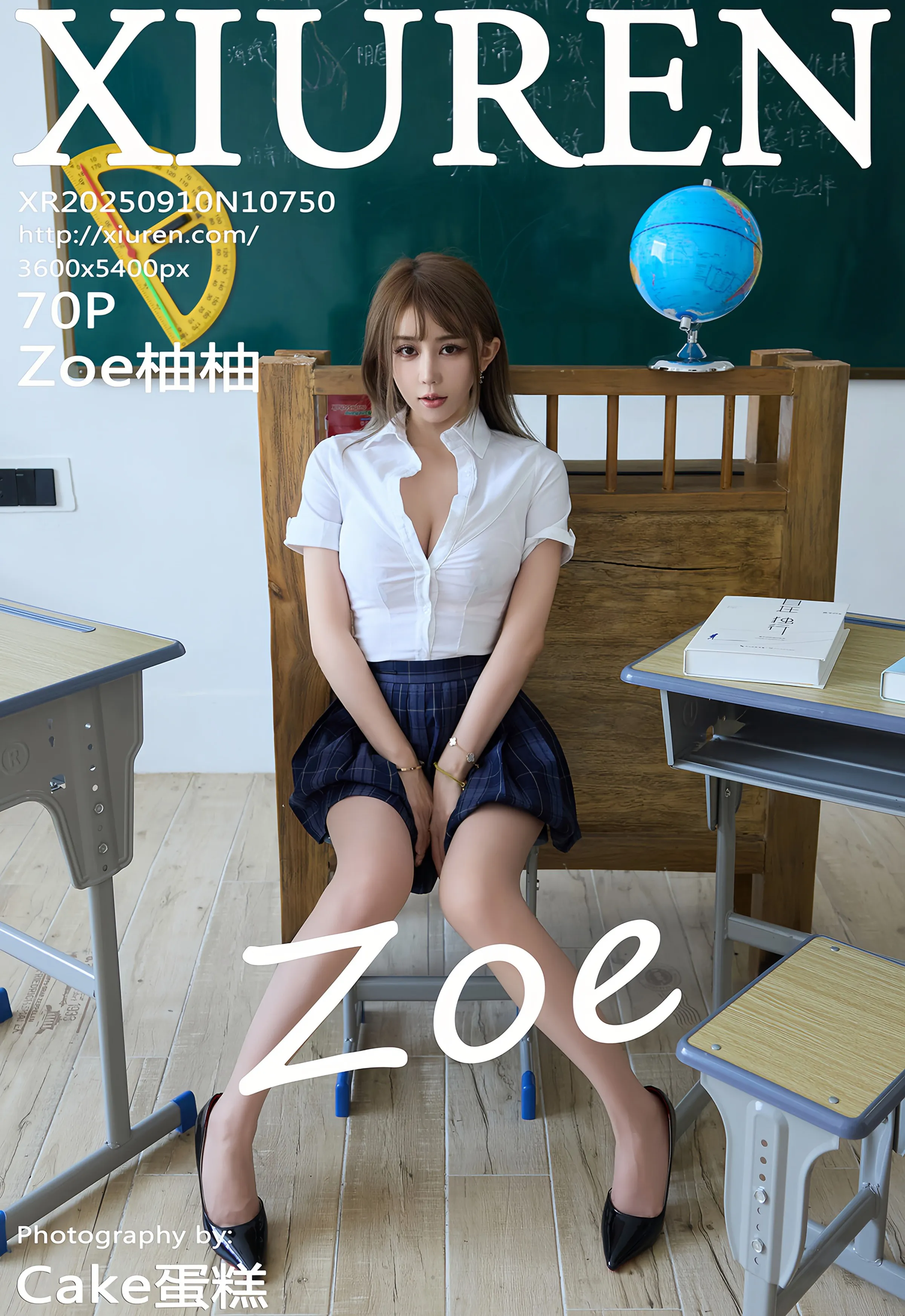 [XiuRen秀人网] No.10750 Zoe柚柚 JK短裙 超薄肉丝 性感写真 [70张]插图
