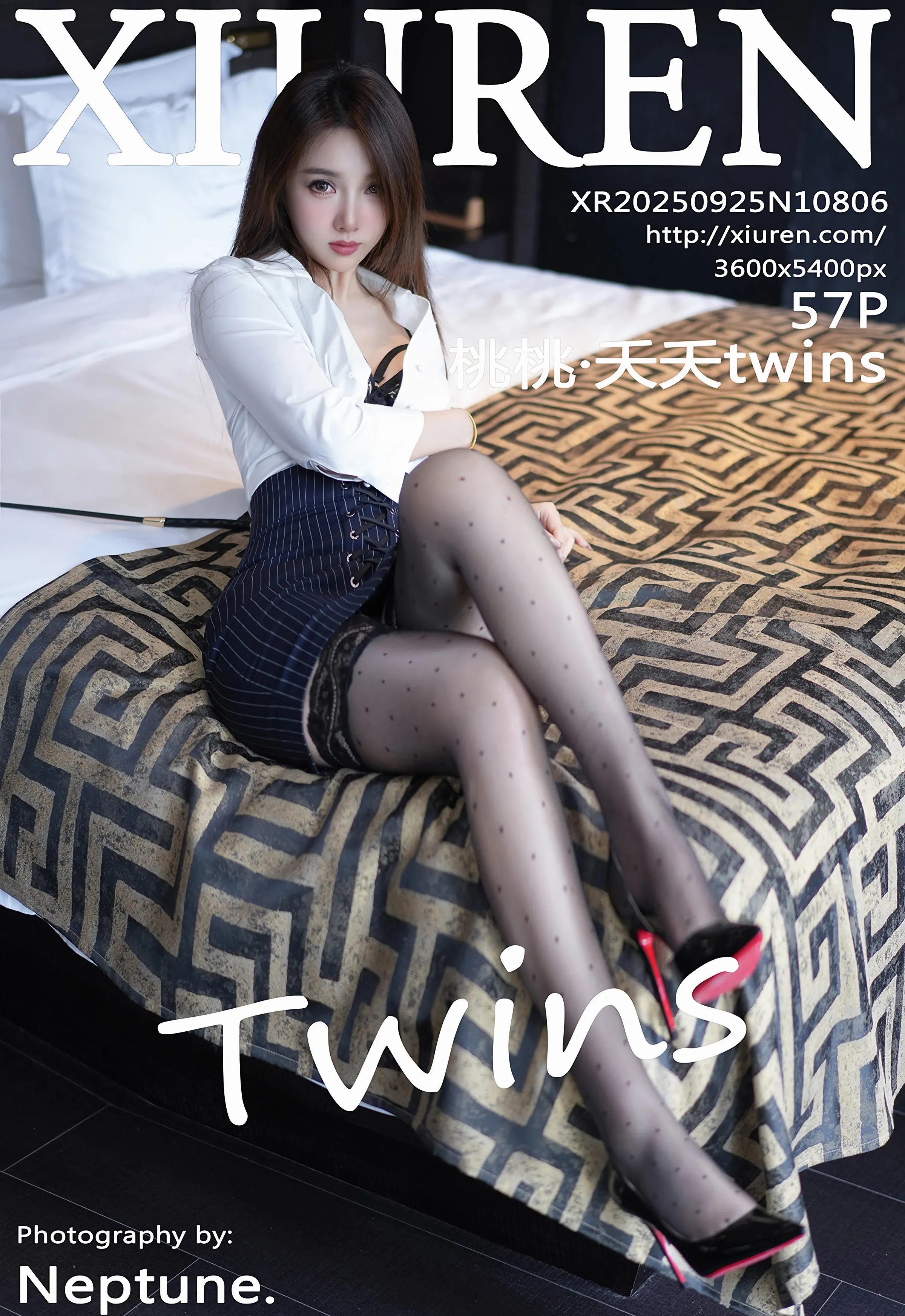 [XiuRen秀人网] No.10806 桃桃·夭夭twins OL服饰 魅惑黑丝 性感写真 [57张]插图