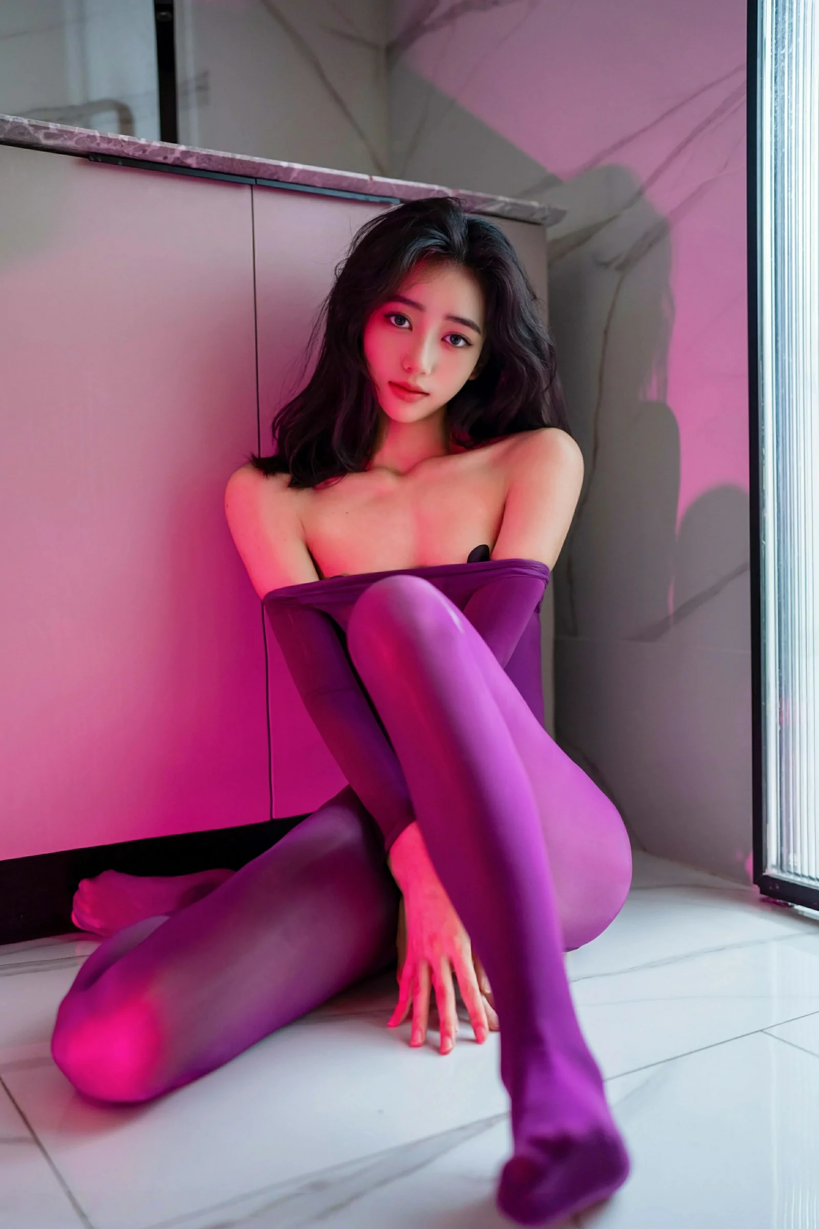 [XINGYAN星颜社] VOL.363 时安安 紫色连体丝袜 性感写真 [81张]插图