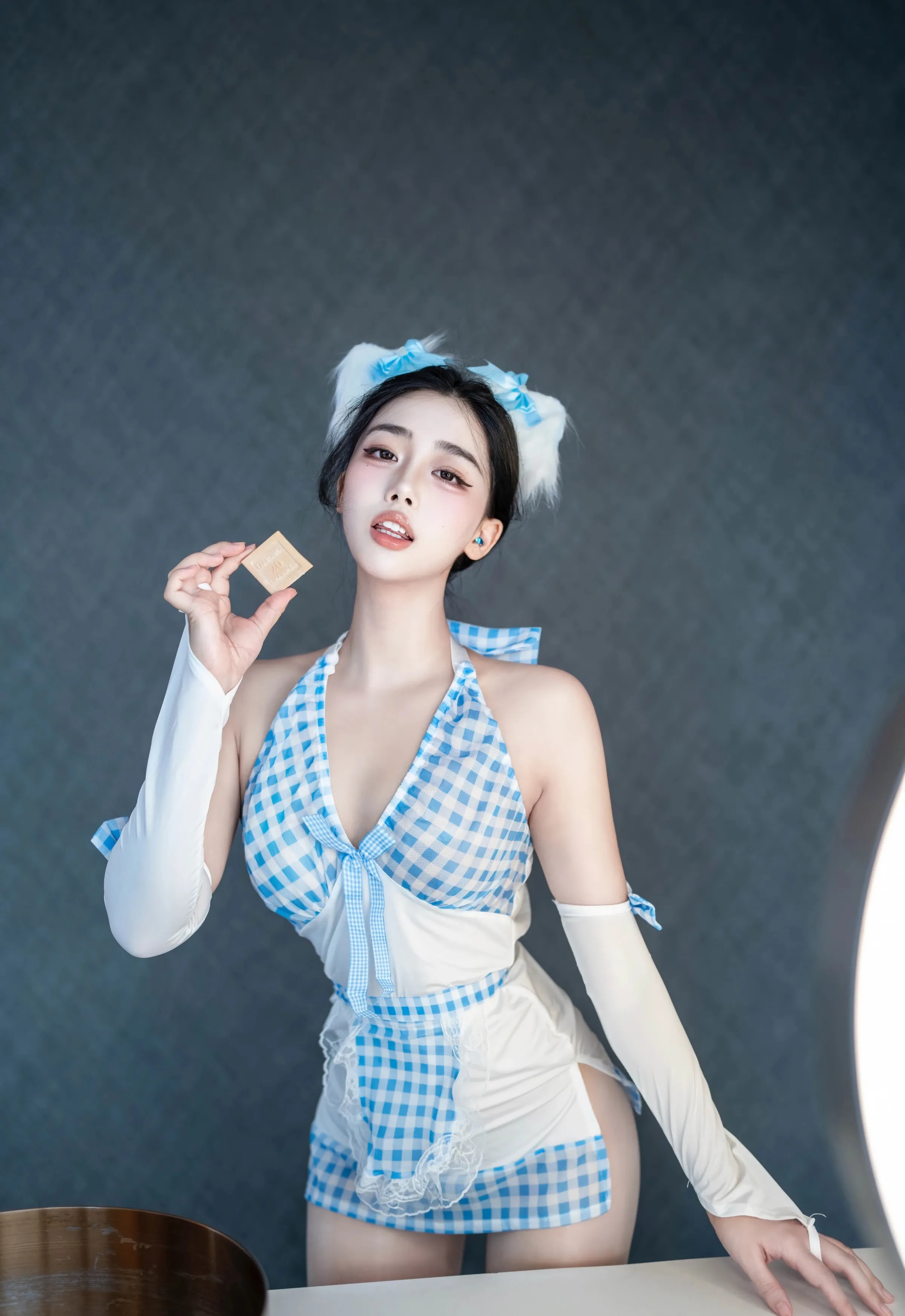 [XINGYAN星颜社] VOL.399 阮福福 蓝色格子裙 白色丝袜 性感写真 [66张]插图1