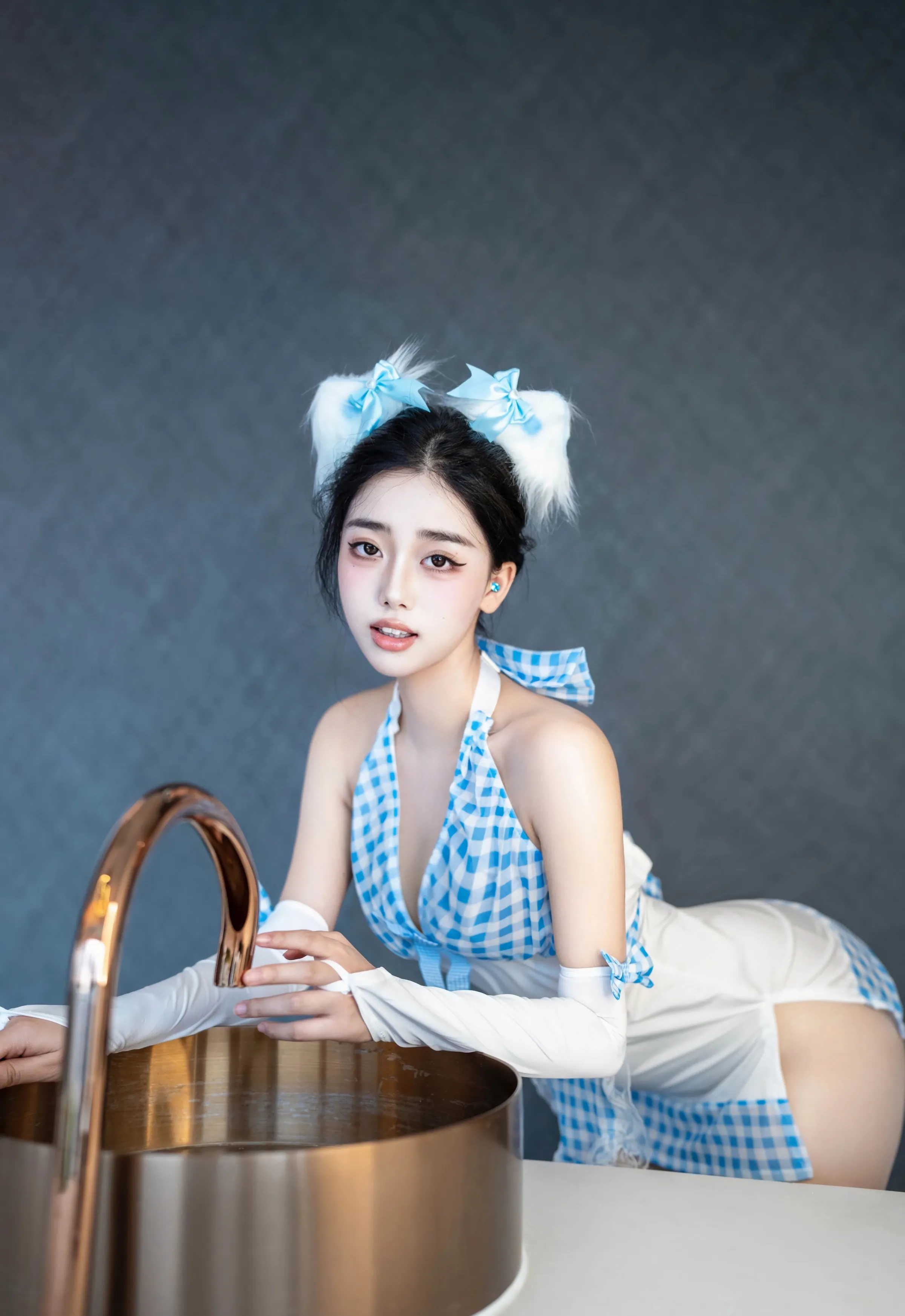 [XINGYAN星颜社] VOL.399 阮福福 蓝色格子裙 白色丝袜 性感写真 [66张]插图1