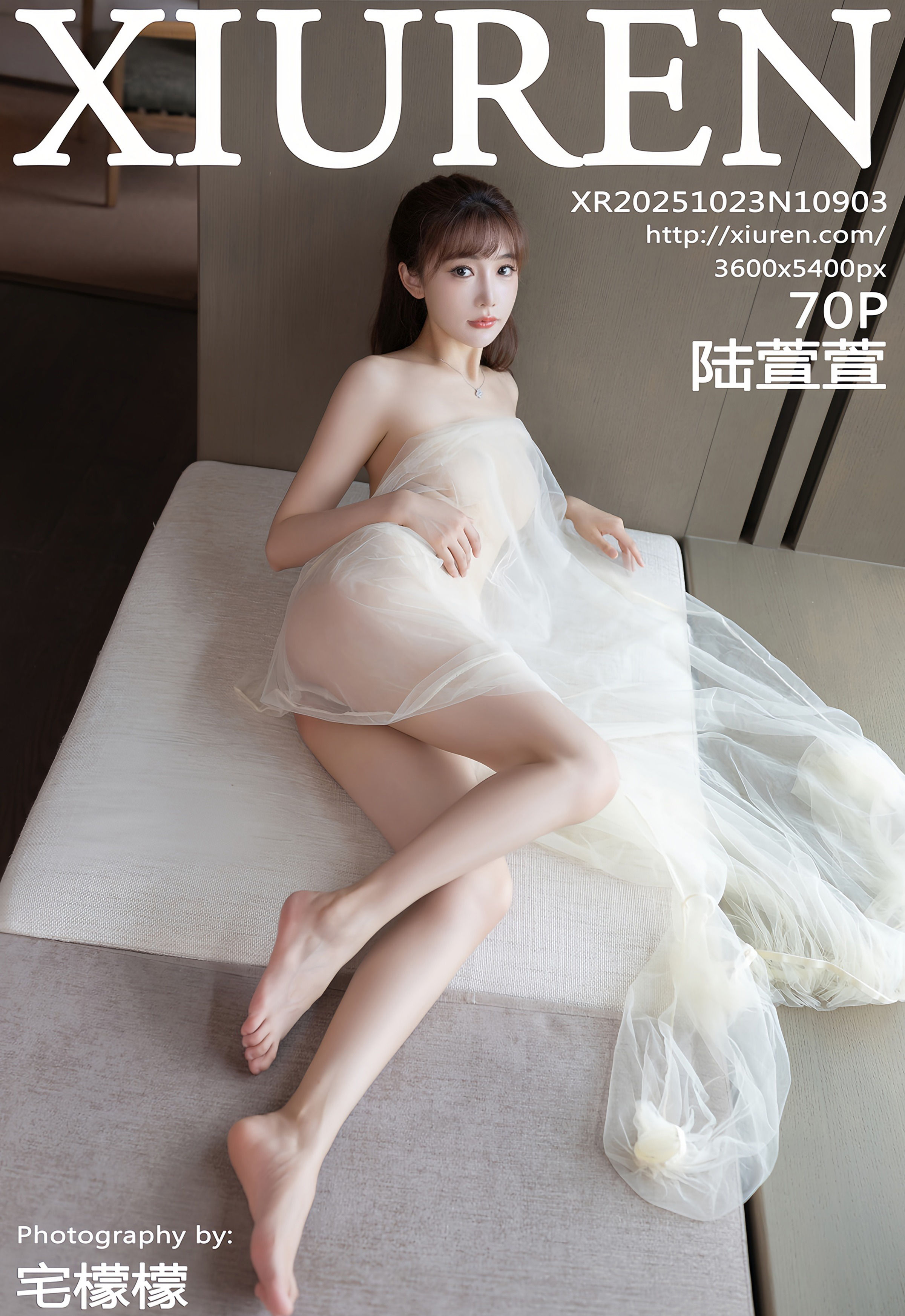 [XiuRen秀人网] No.10903 陆萱萱 轻透白纱 诱人肉丝 性感写真 [70张]插图