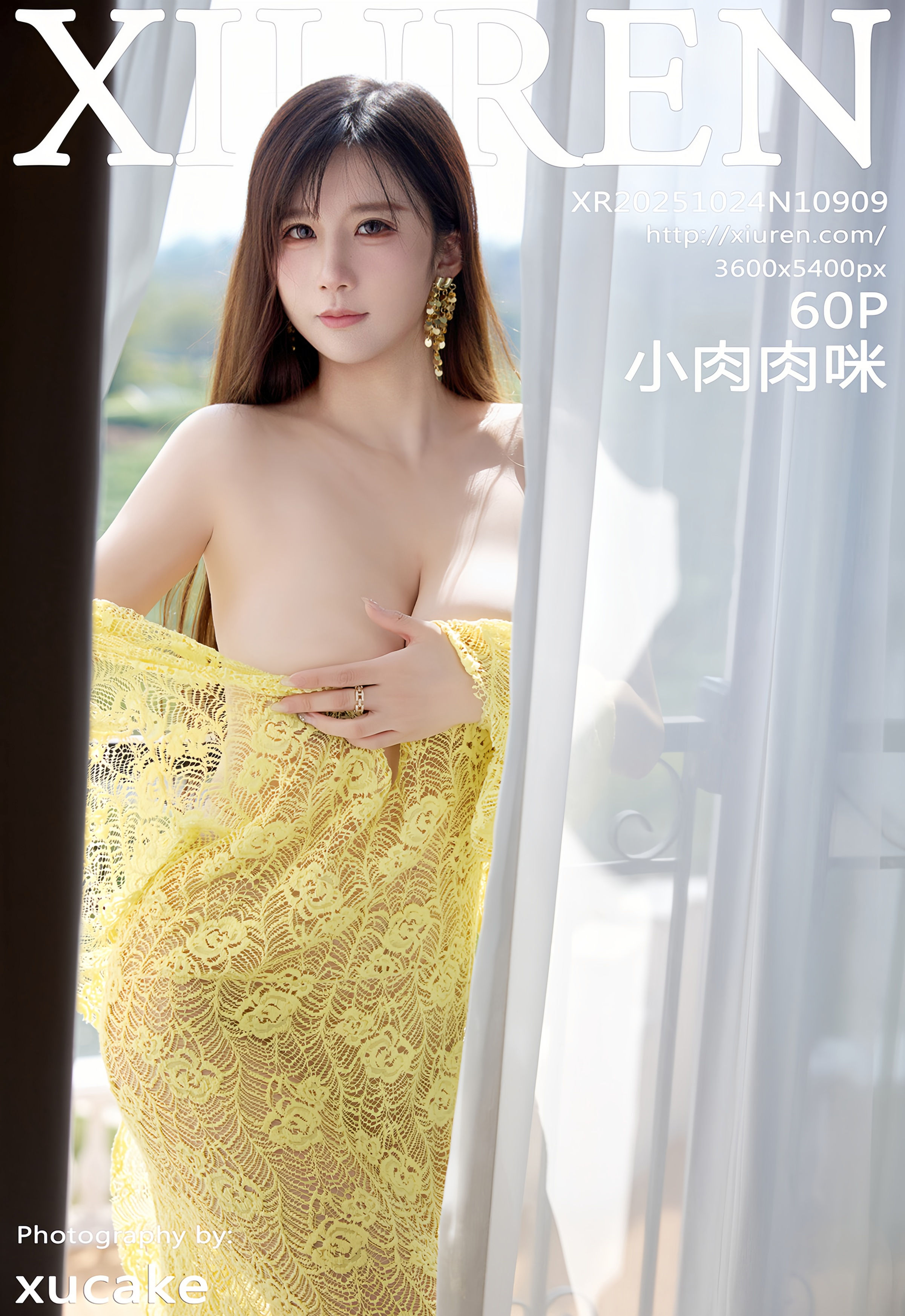 [XiuRen秀人网] No.10909 小肉肉咪 黄色复古蕾丝连衣裙 性感写真 [60张]插图