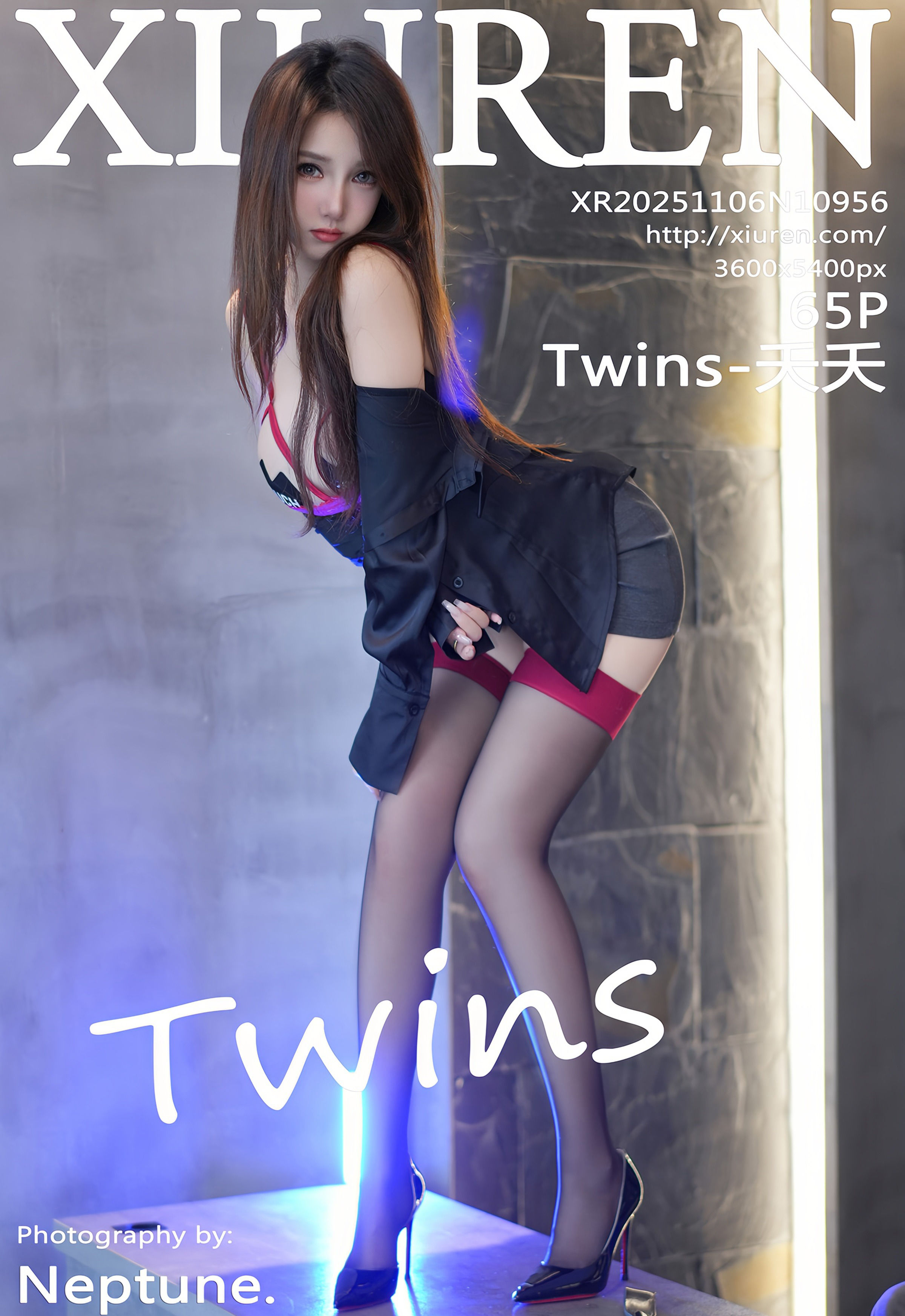 [XiuRen秀人网] No.10956 Twins-夭夭 黑色OL服饰 魅惑黑丝 性感写真 [65张]插图