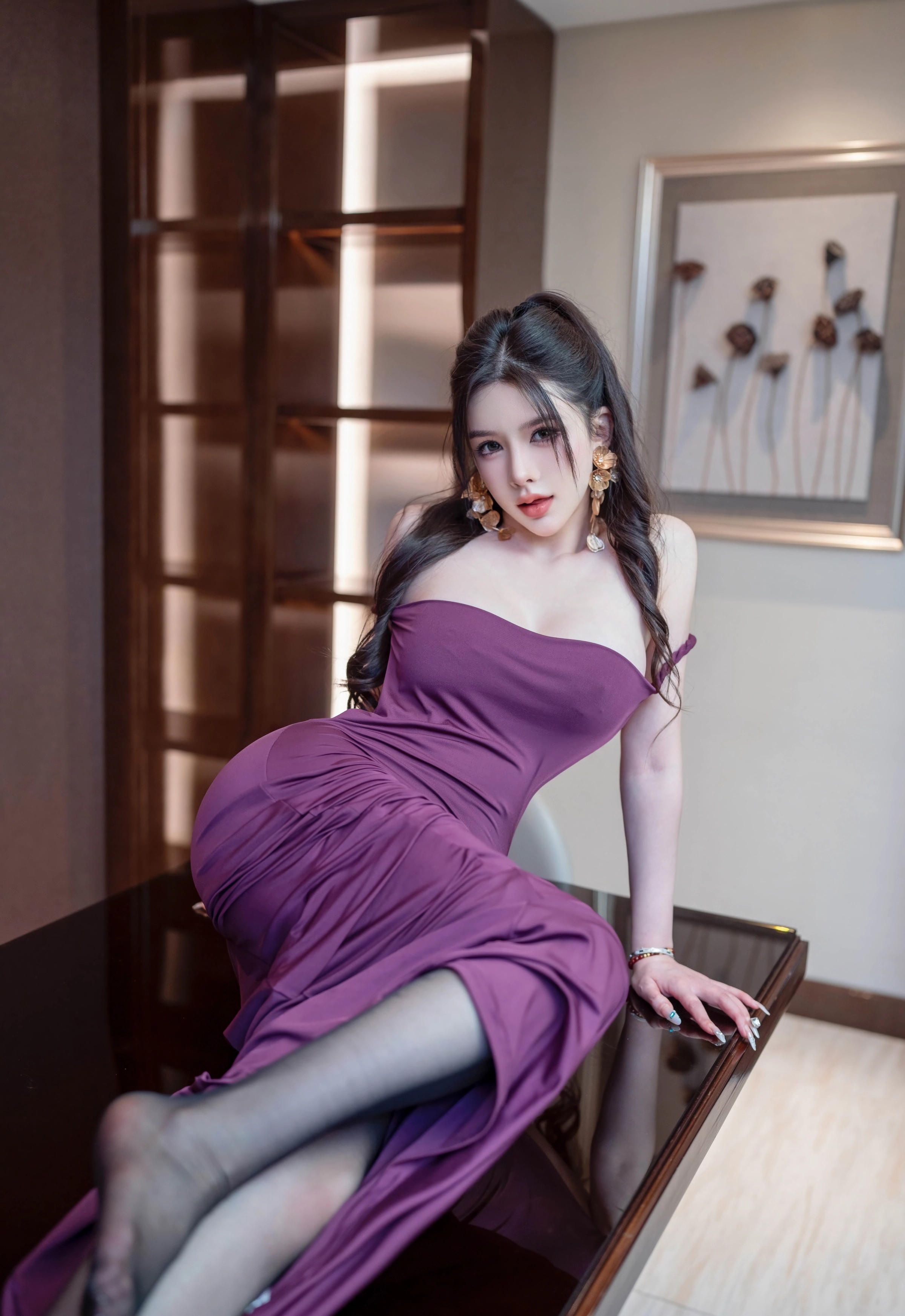 [XINGYAN星颜社] VOL.436 李丽莎 紫色连衣裙 性感写真 [75张]插图