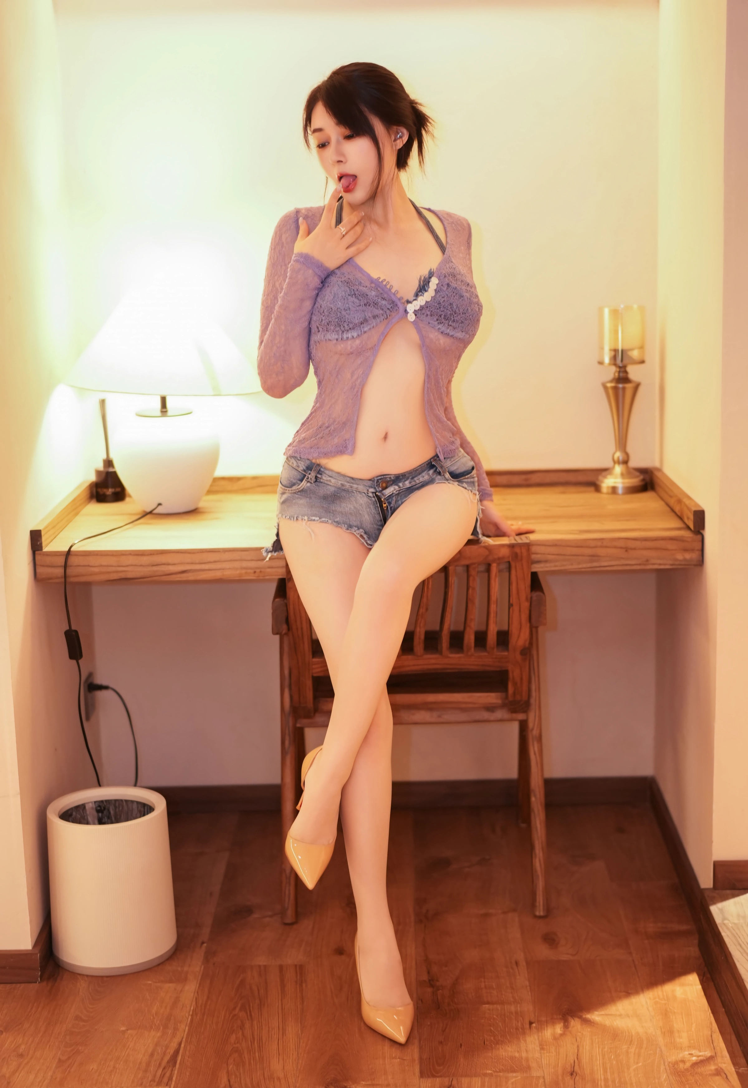 [YOUMI尤蜜荟] VOL.1187 凯竹法师～ 蓝色内衣 超短牛仔裤 性感写真 [52张]插图1