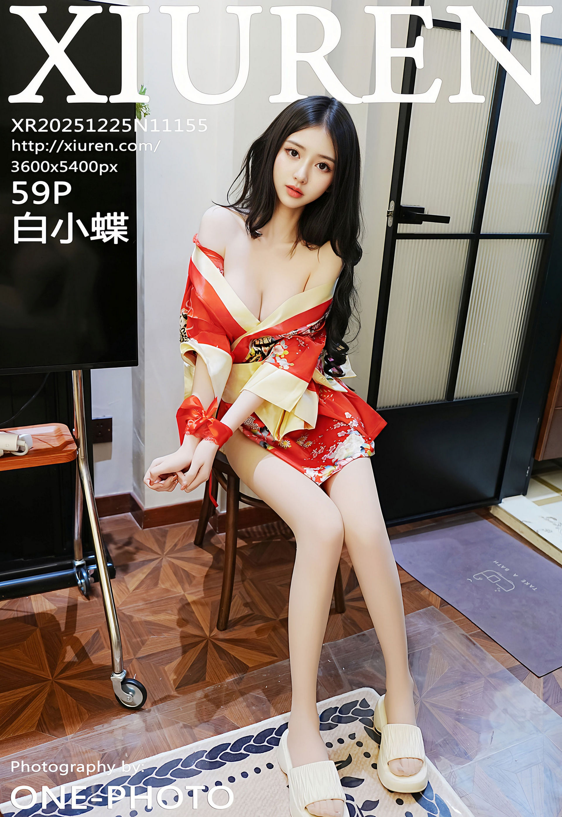 [XiuRen秀人网] No.11155 白小蝶 红色连衣短裙 白色丝袜 性感写真 [59张]插图