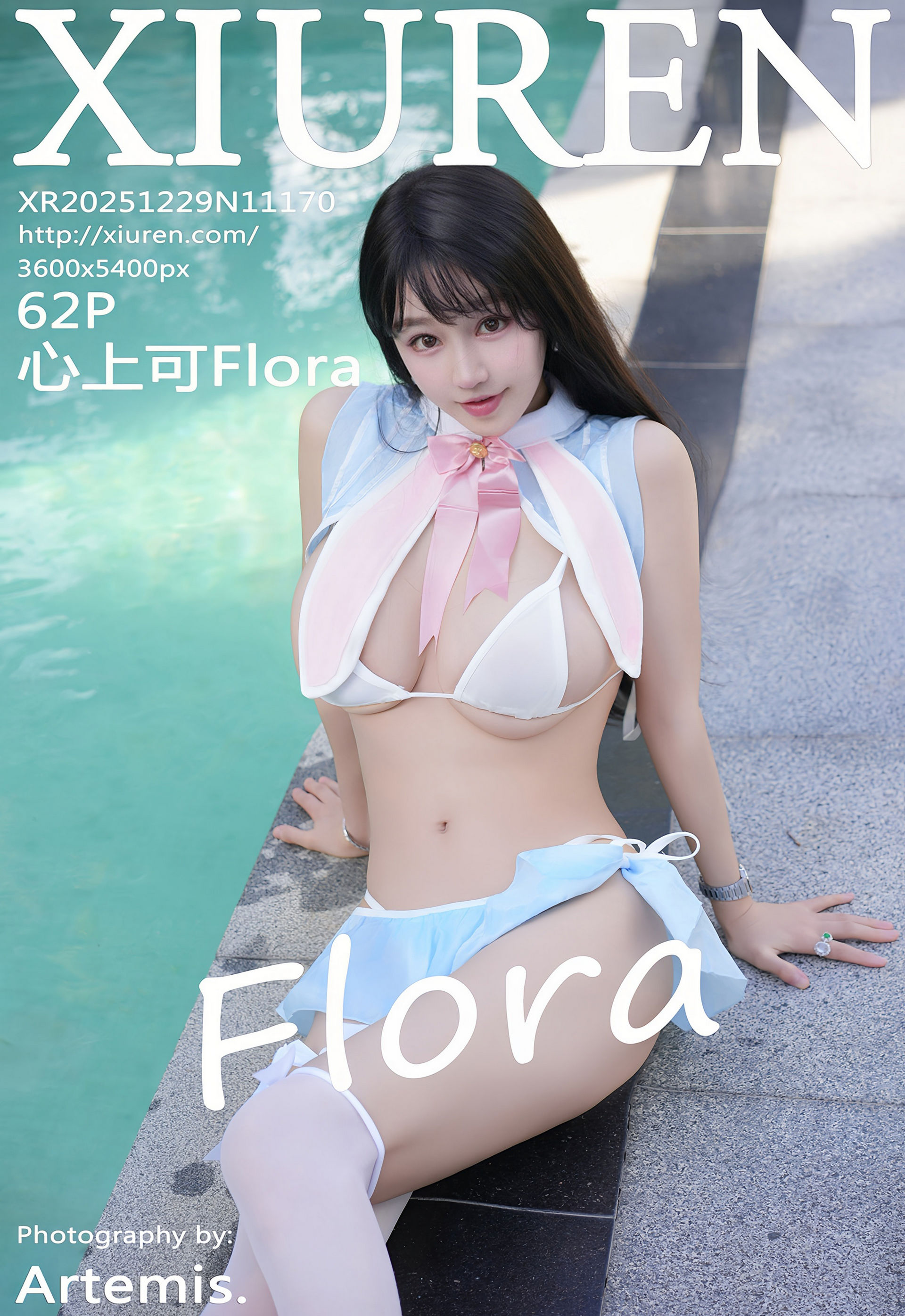 [XiuRen秀人网] No.11170 心上可Flora 蓝色泳衣 白色丝袜 性感写真 [62张]插图