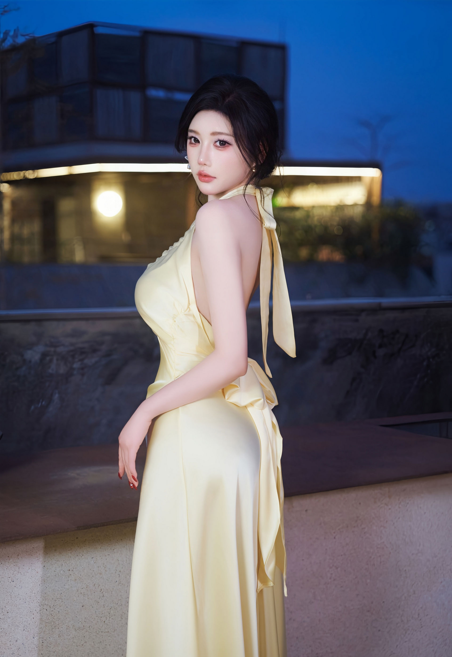 [XiuRen秀人网] No.11206 杨晨晨 黄色连衣短裙 白色丝袜 性感写真 [75张]插图