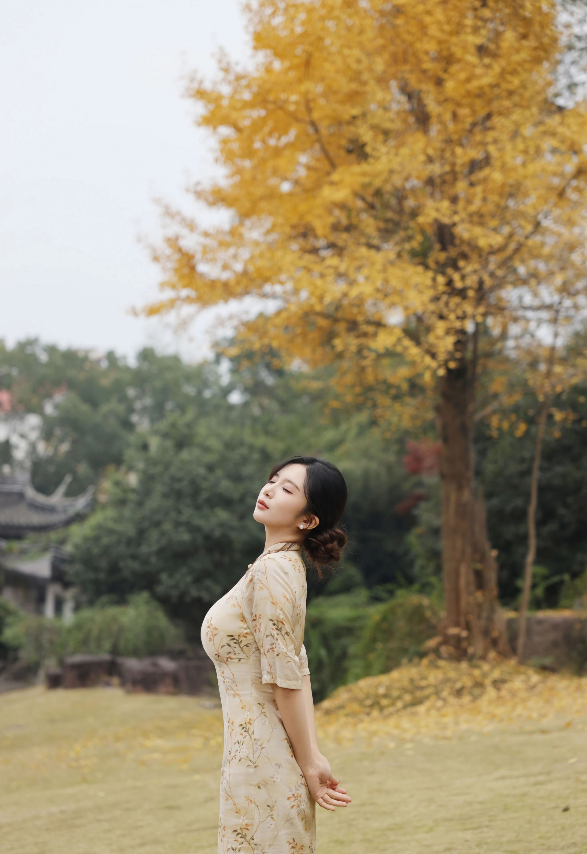 [XiuRen秀人网] No.11214 小肉肉咪 浅黄色旗袍 魅惑肉丝 性感写真 [75张]插图