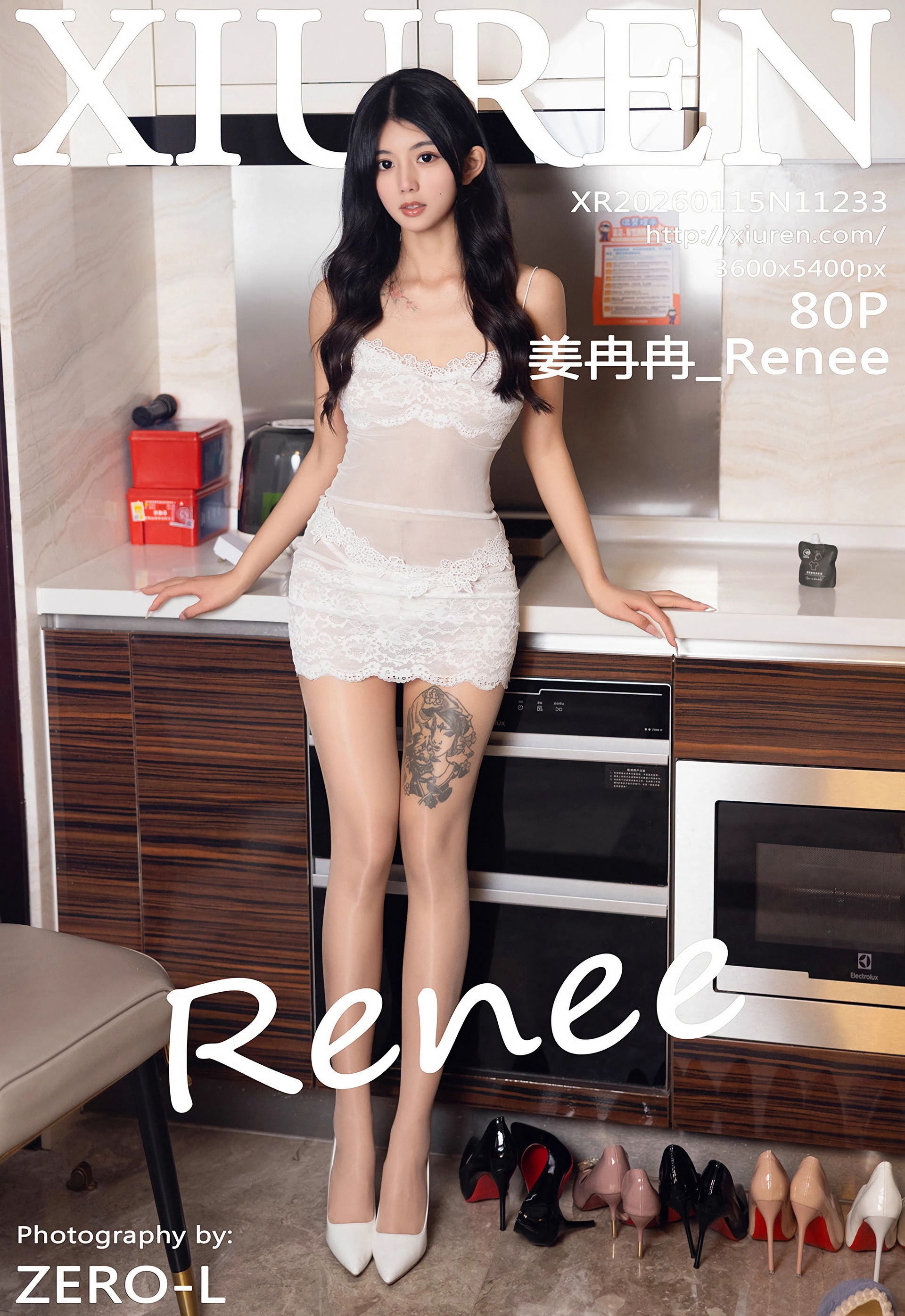 [XiuRen秀人网] No.11233 姜冉冉_Renee@ 白色连衣短裙 肉色丝袜 性感写真 [80张]插图